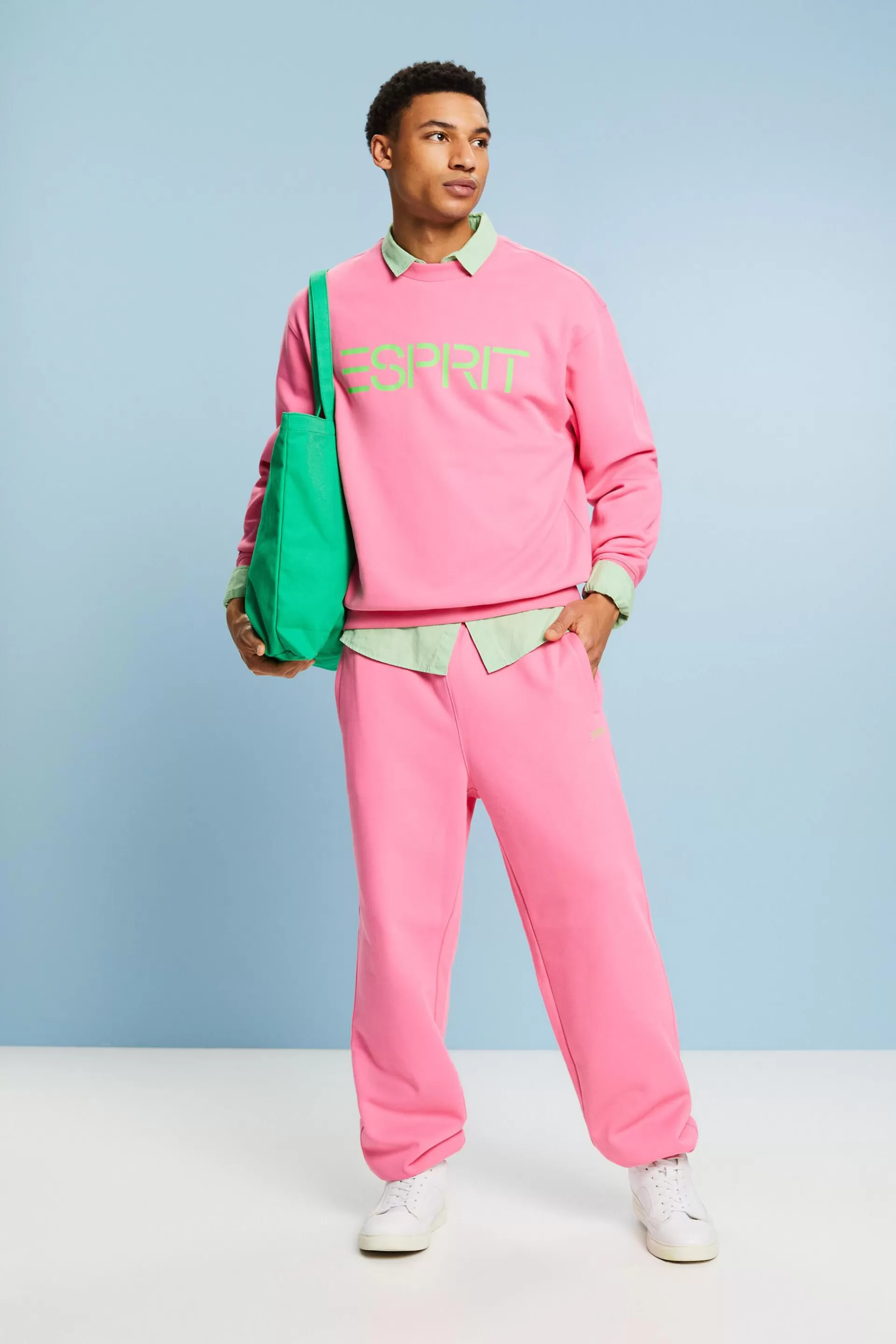 Unisex-Jogginghose aus Baumwollfleece mit Logo-ESPRIT Outlet