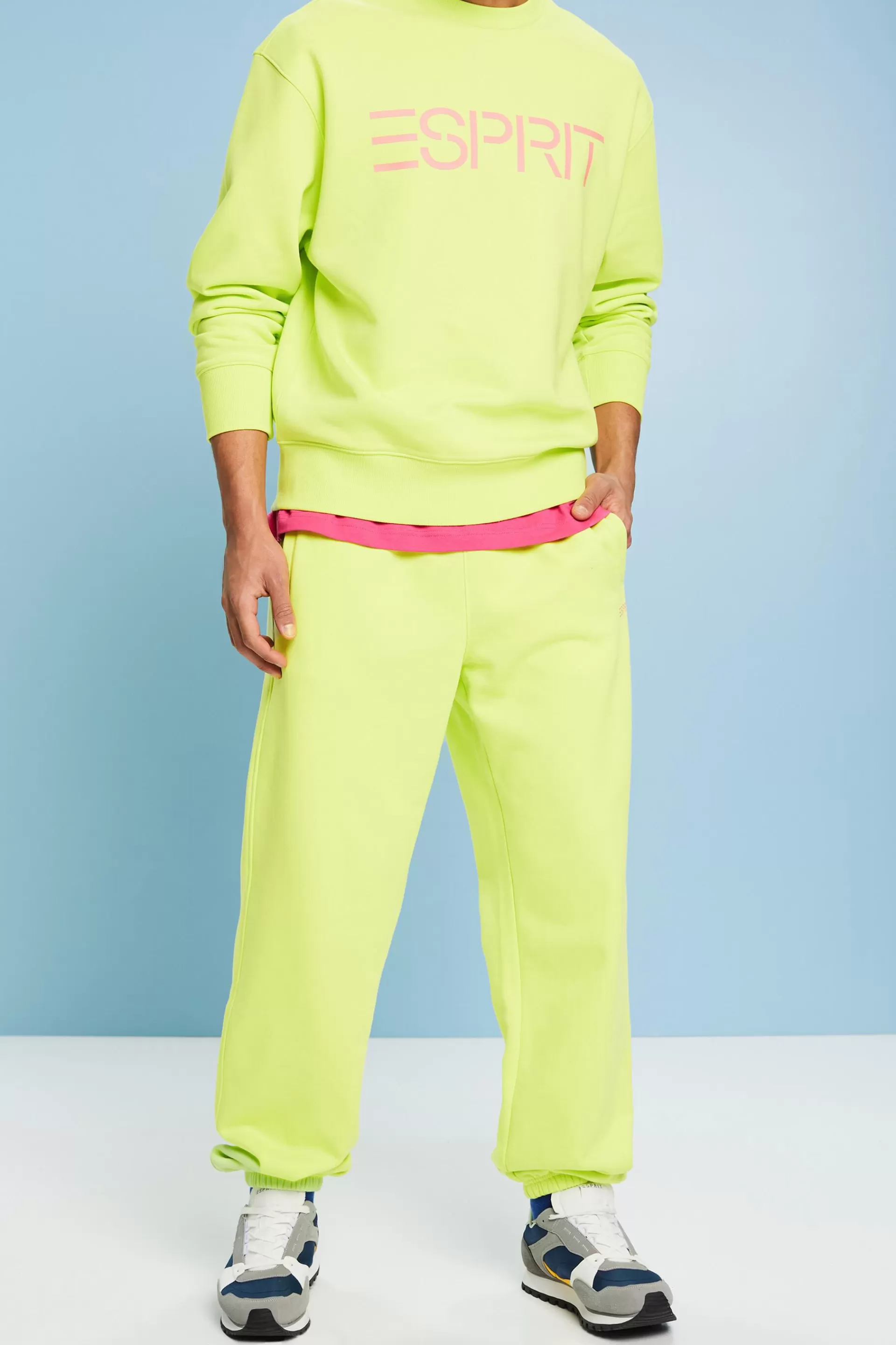 Unisex-Jogginghose aus Baumwollfleece mit Logo-ESPRIT Sale
