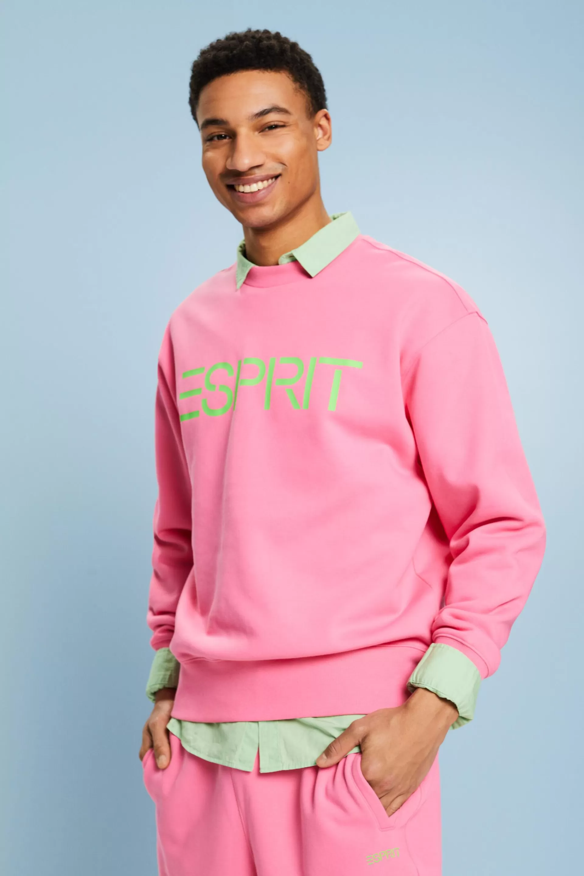 Unisex-Sweatshirt aus Baumwollfleece mit Logo-ESPRIT Shop