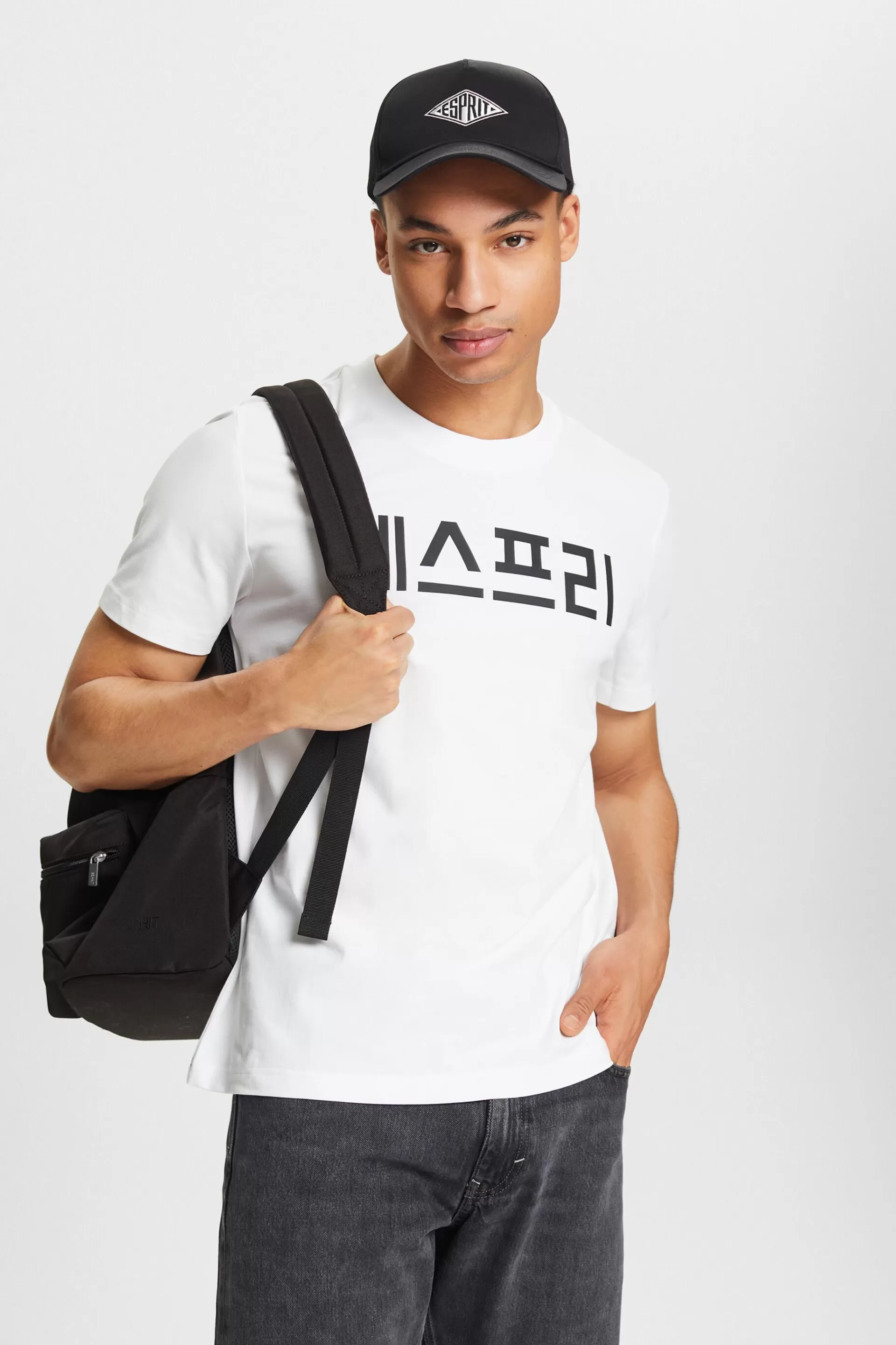 Unisex-T-Shirt aus Baumwolljersey mit Print-ESPRIT Flash Sale