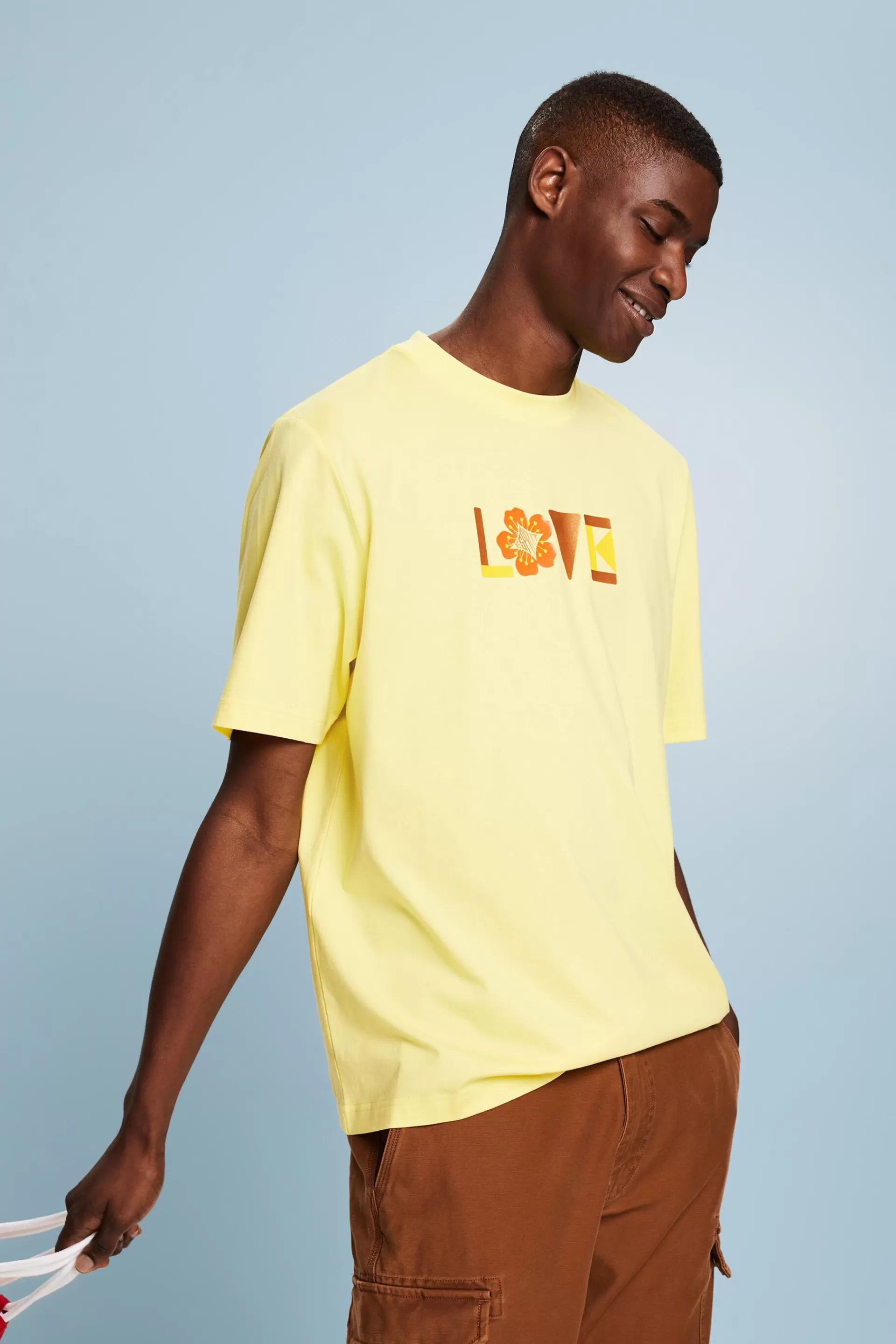 Unisex-T-Shirt aus Pima-Baumwolle mit Print-ESPRIT Flash Sale