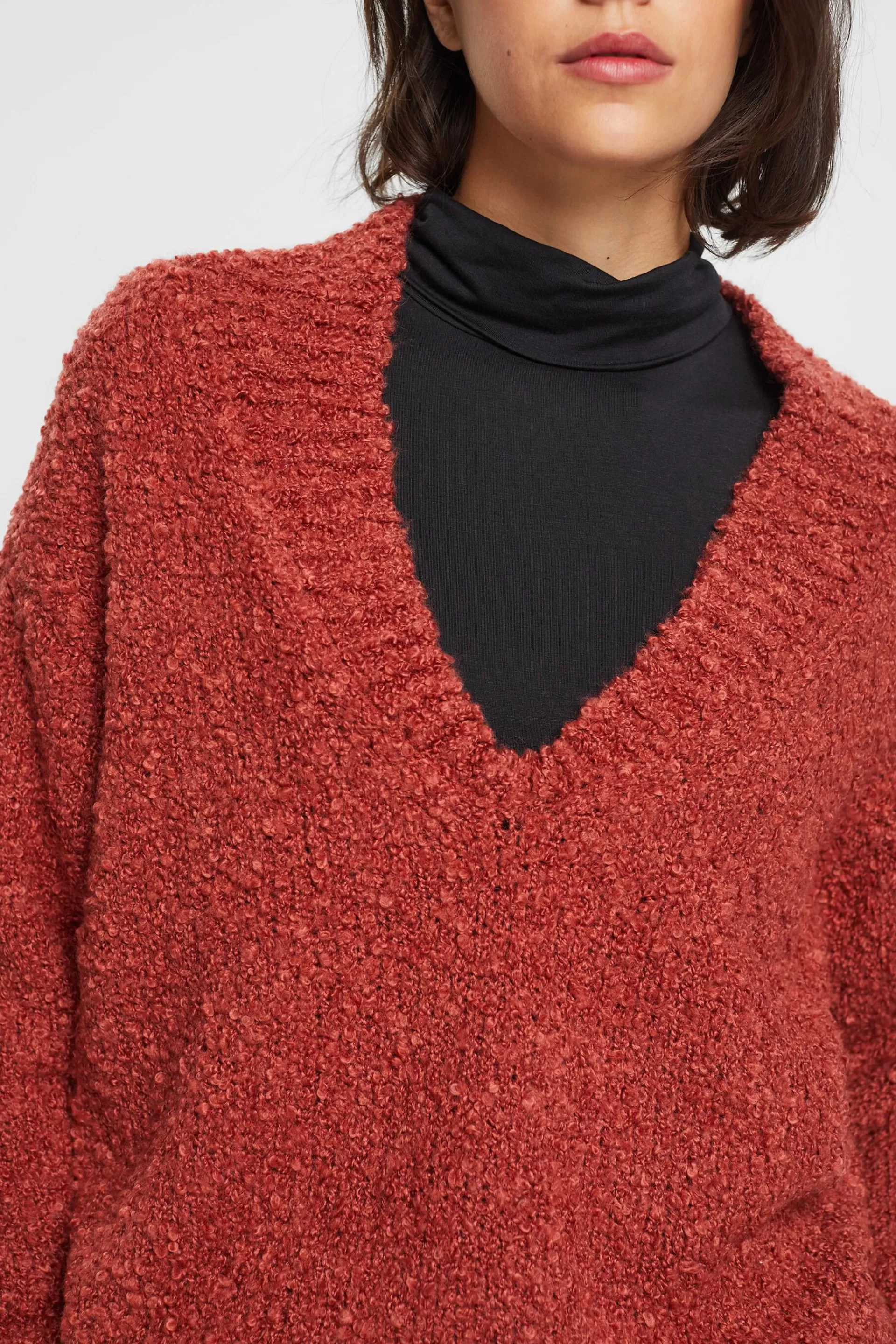 V-Ausschnitt-Pullover aus Wollmix-ESPRIT Fashion