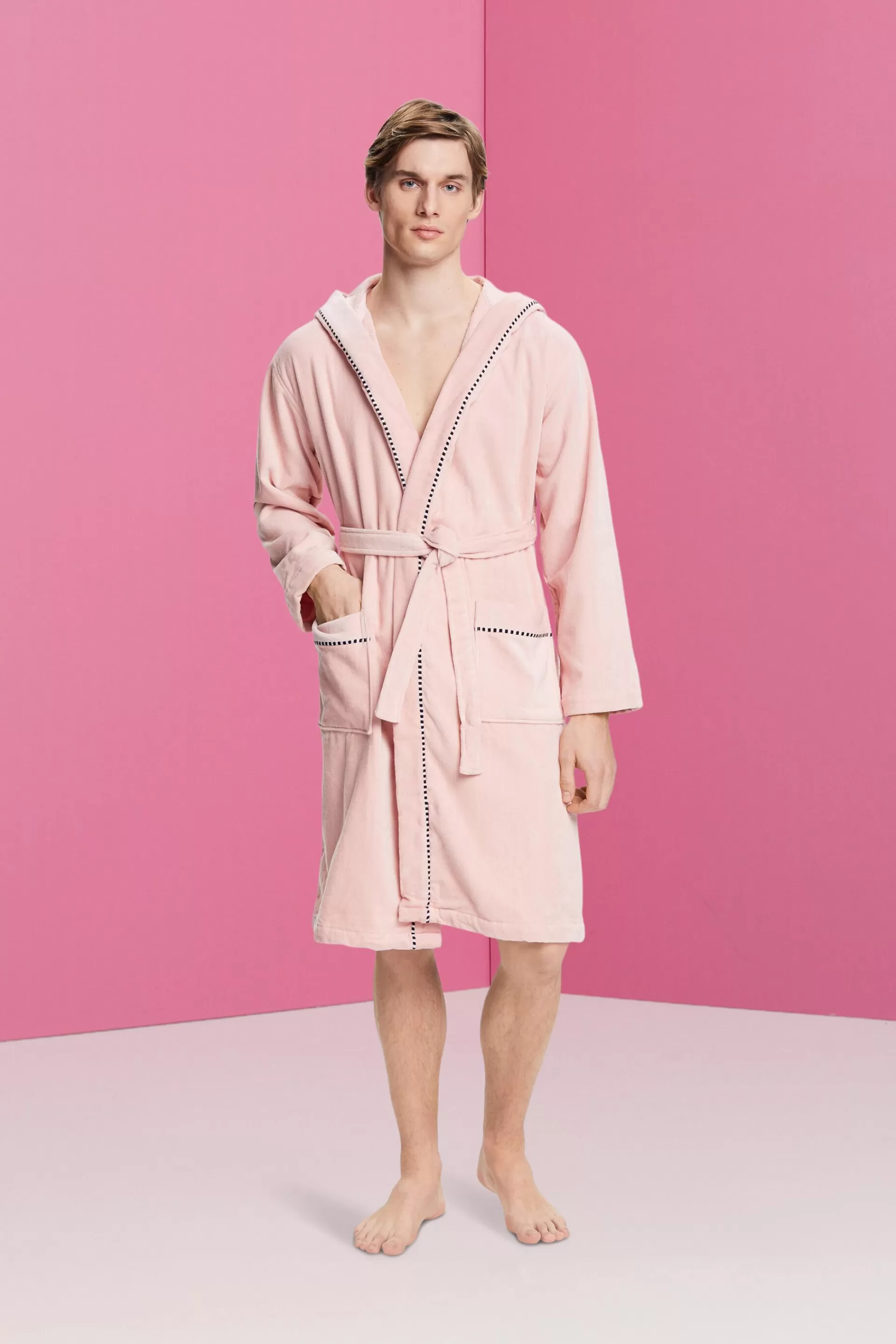 Velours-Bademantel, 100% Baumwolle-ESPRIT Discount
