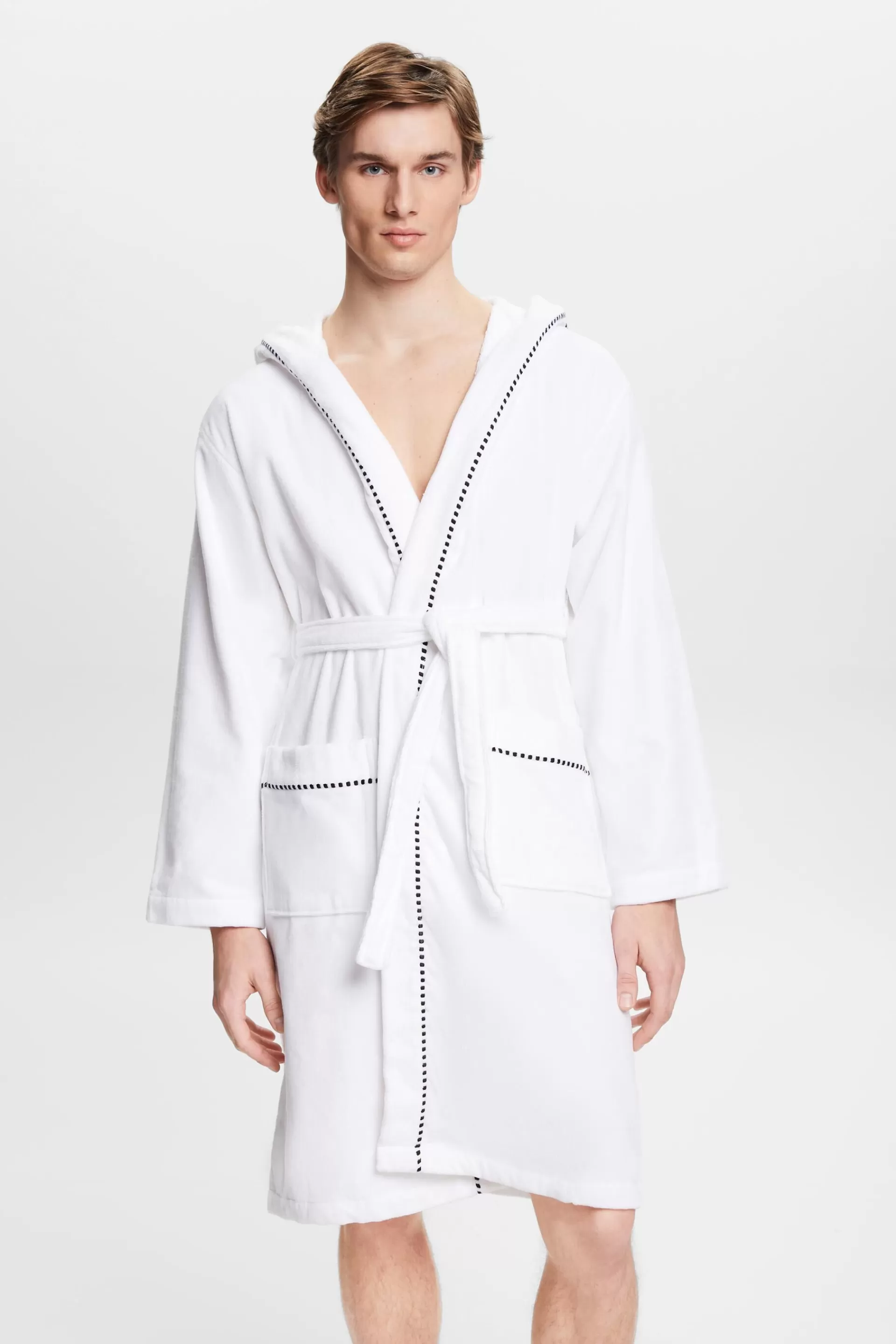 Velours-Bademantel, 100% Baumwolle-ESPRIT Shop