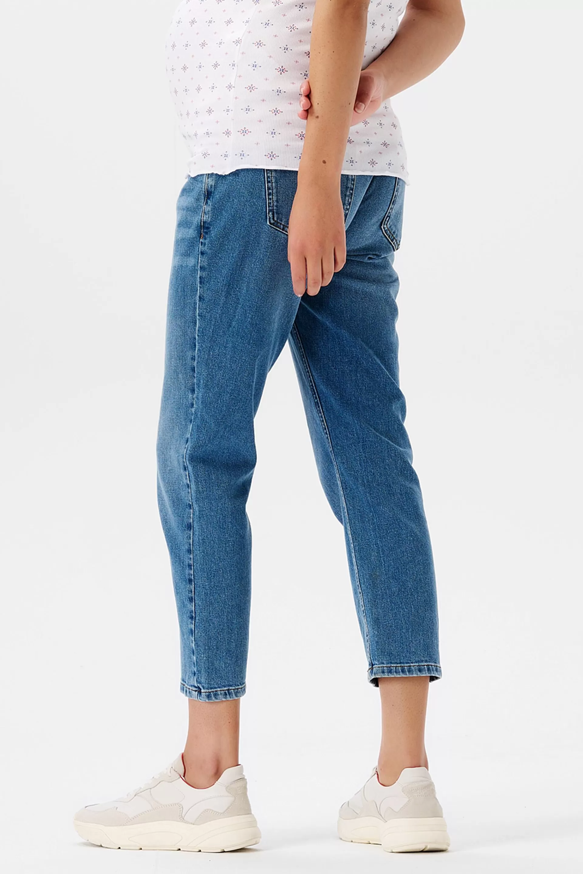 Verkürzte Jeans mit Überbauchbund-ESPRIT Discount