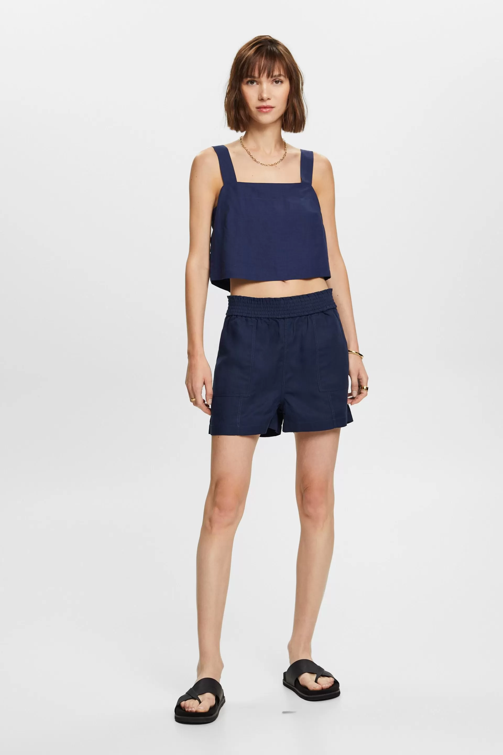 Verkürztes Camisole, Leinenmix-ESPRIT Cheap