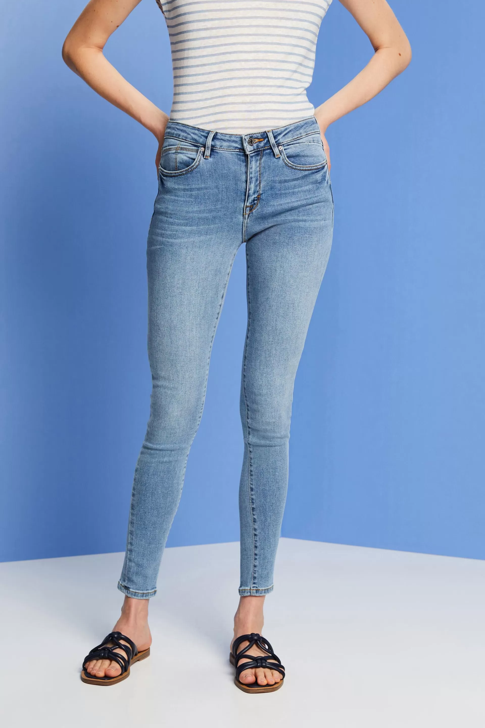 Washed Jeans mit Bio-Baumwolle-ESPRIT Online