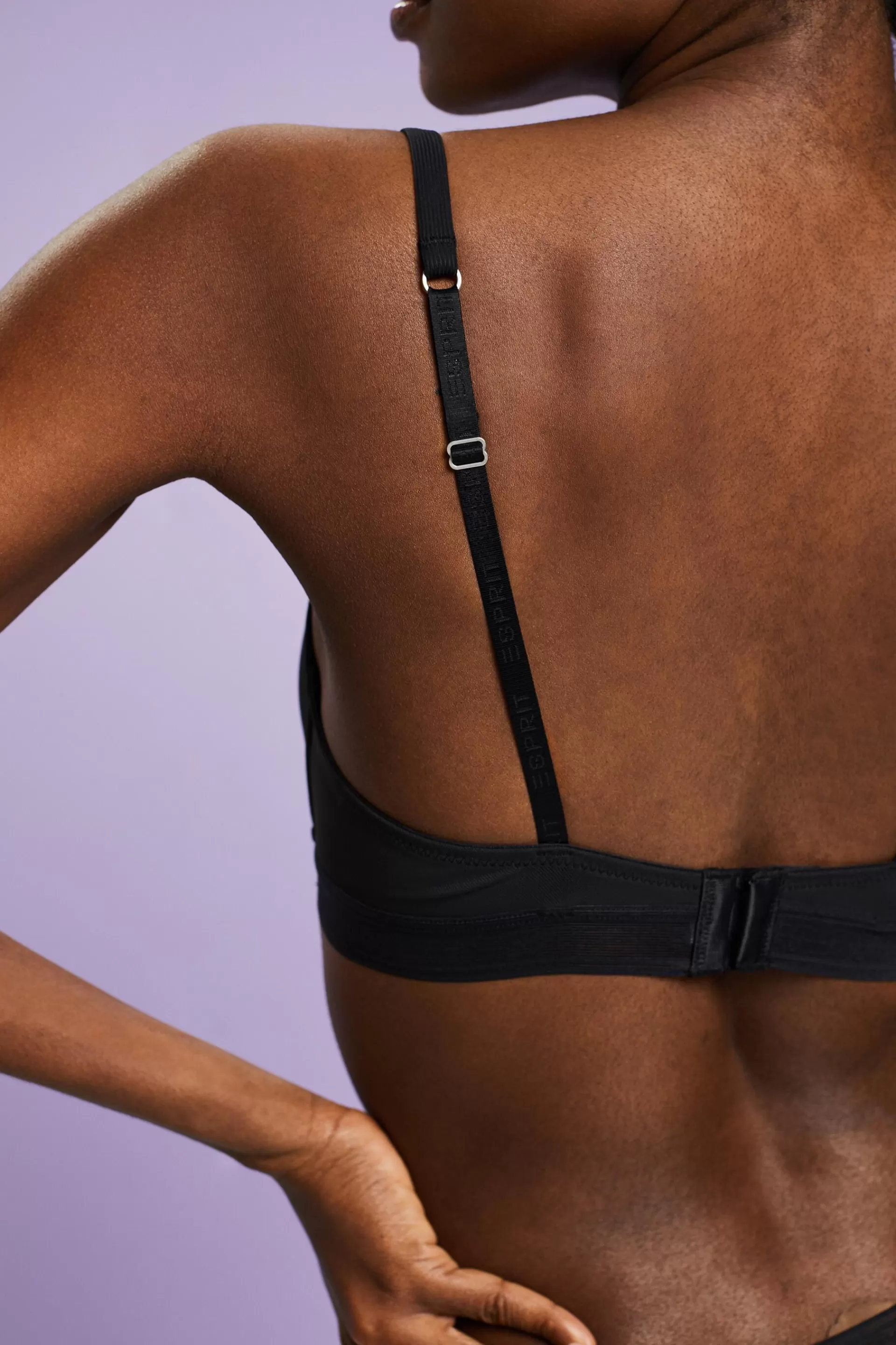 Wattierter, bügelloser BH aus Mikrofaser mit Mesh-ESPRIT New