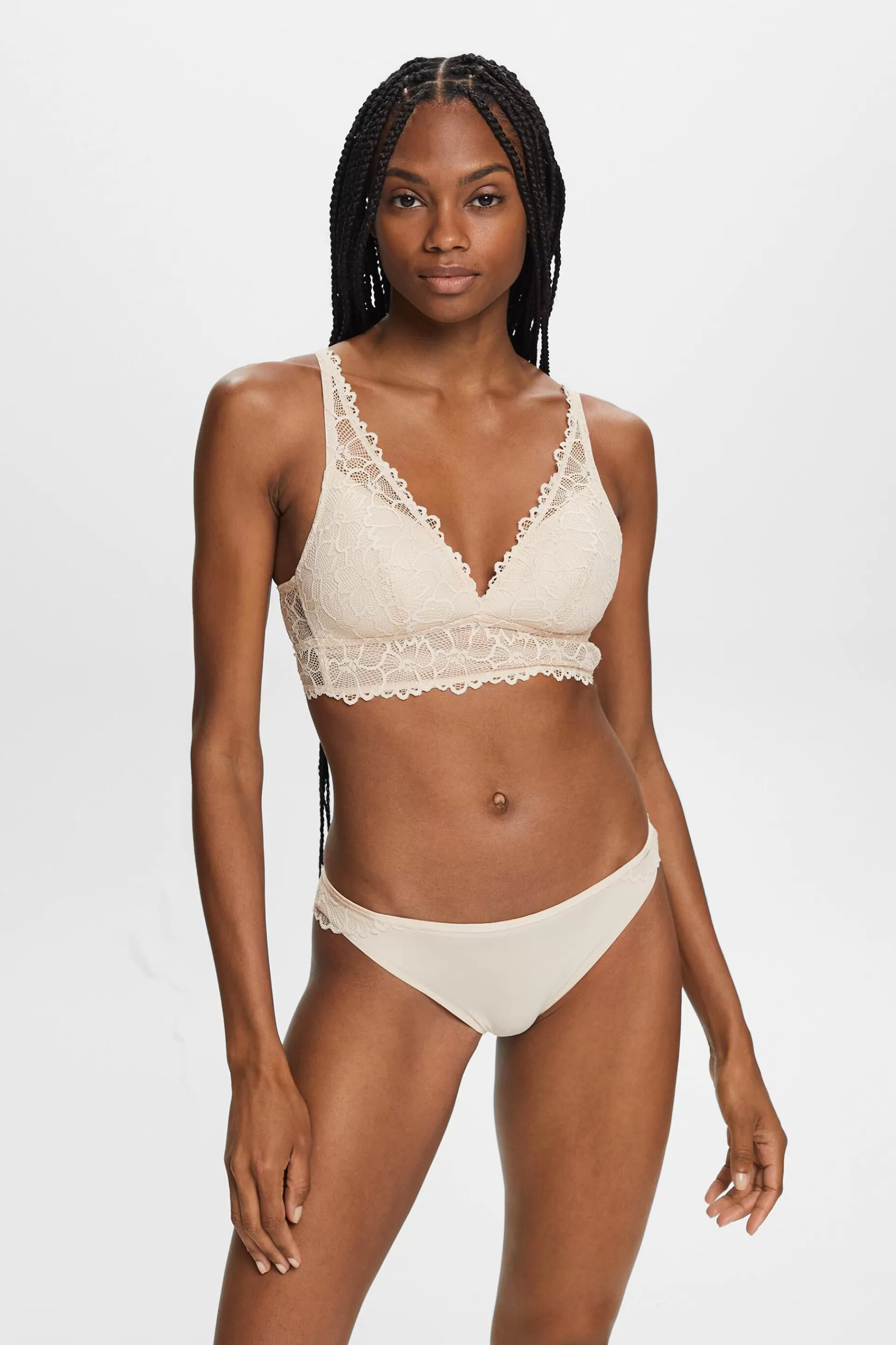 Wattierter, bügelloser Bralette aus Spitze-ESPRIT Shop