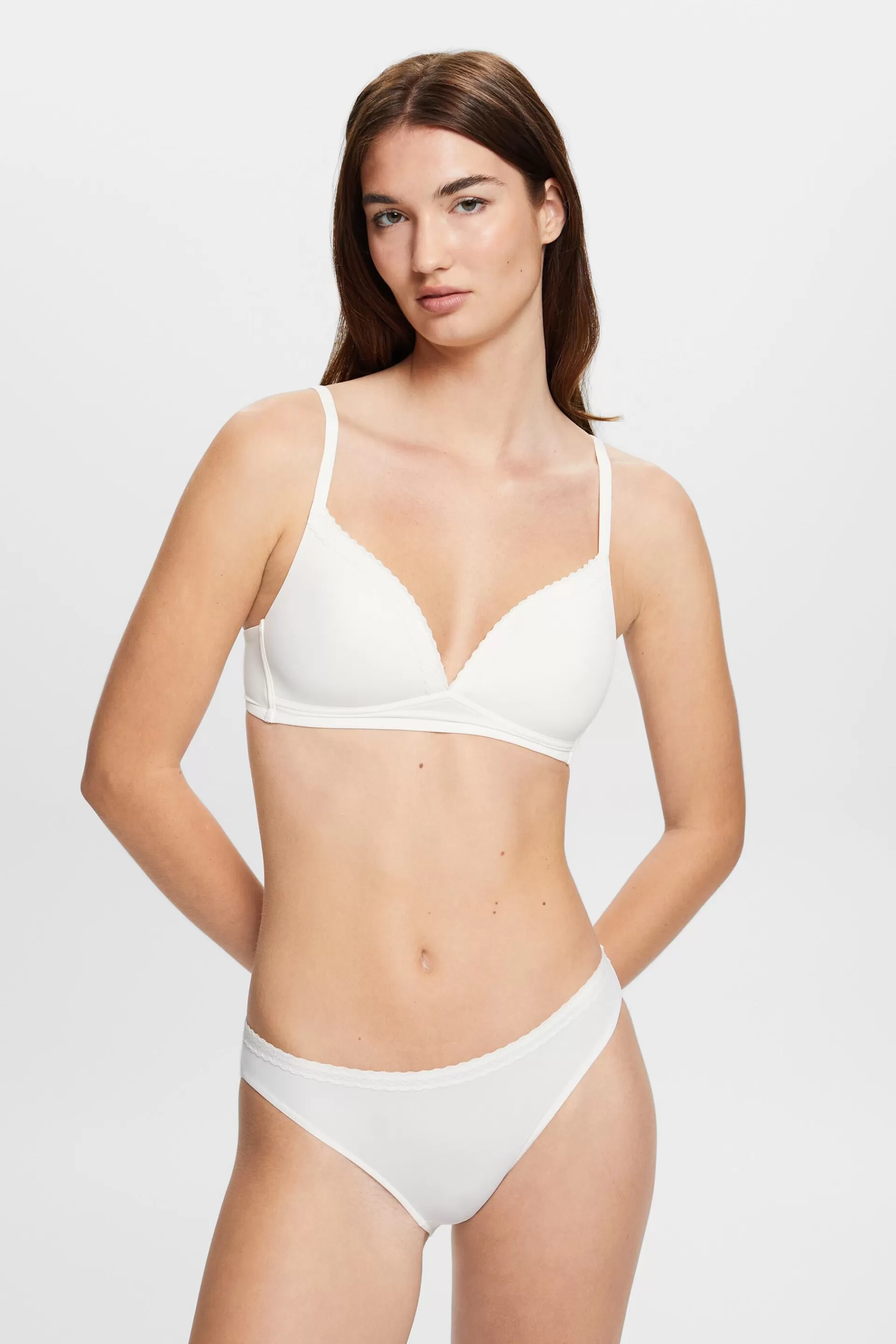 Wattierter, bügelloser Mikrofaser-BH mit Spitze-ESPRIT Best Sale