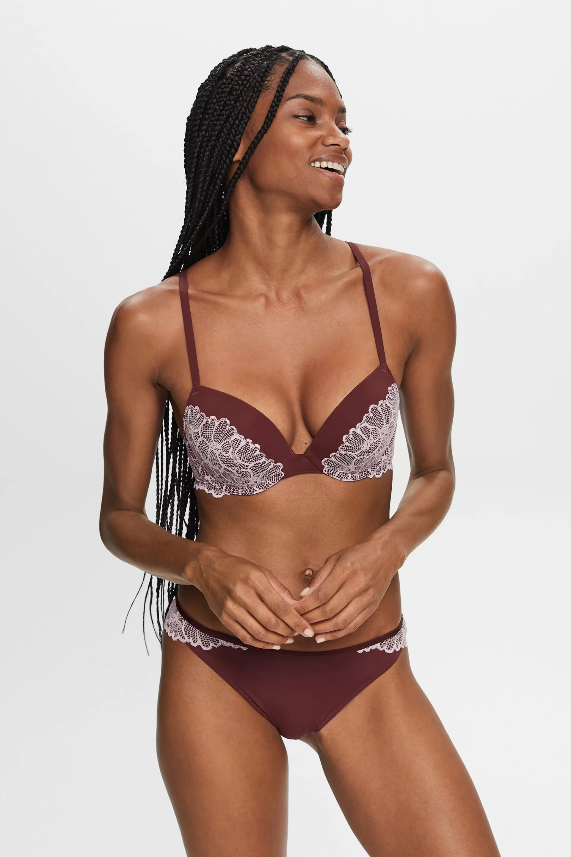 Wattierter Push-Up-BH mit Spitze-ESPRIT Outlet