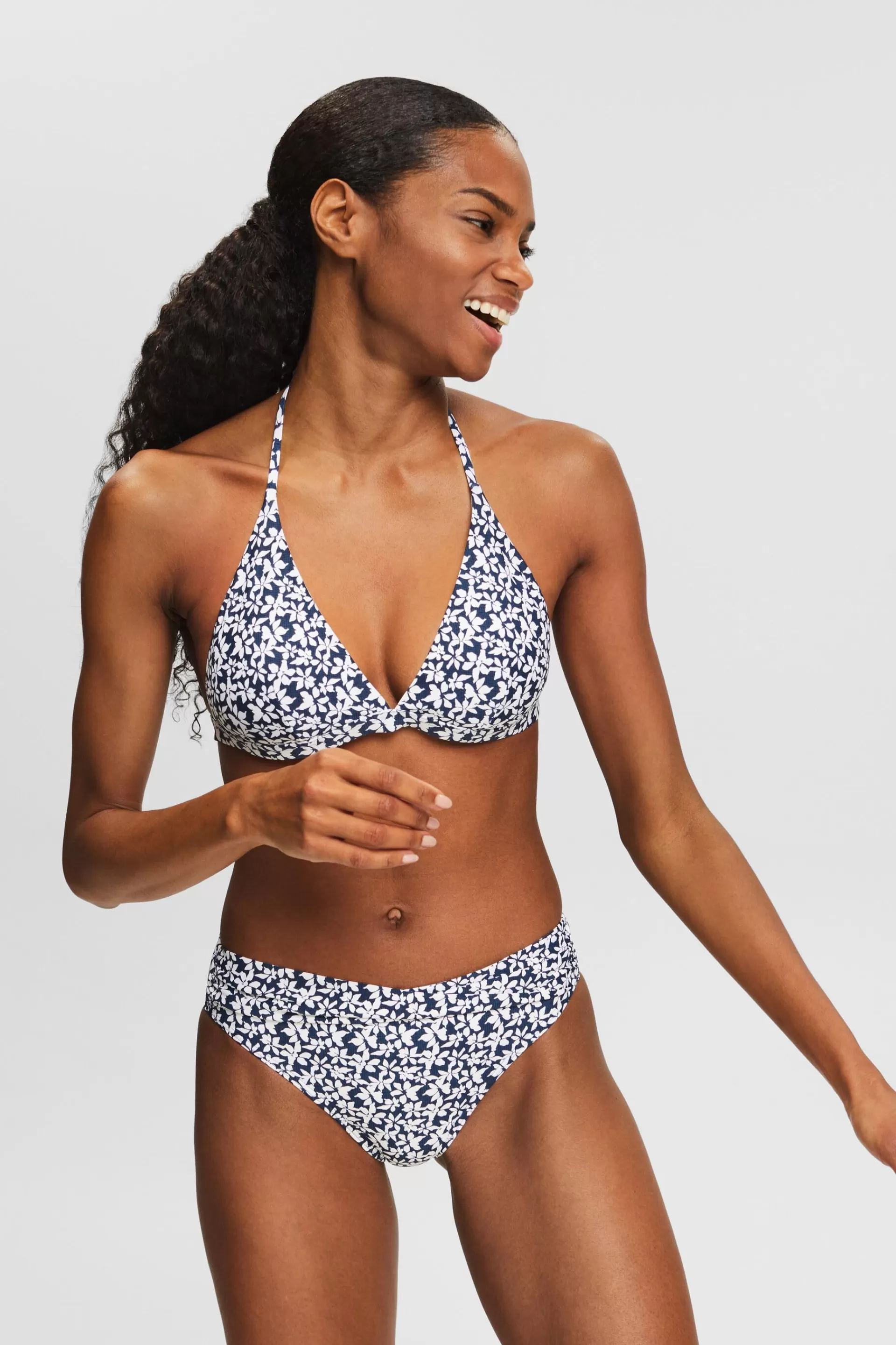 Wattiertes Neckholder-Bikinitop-ESPRIT Store