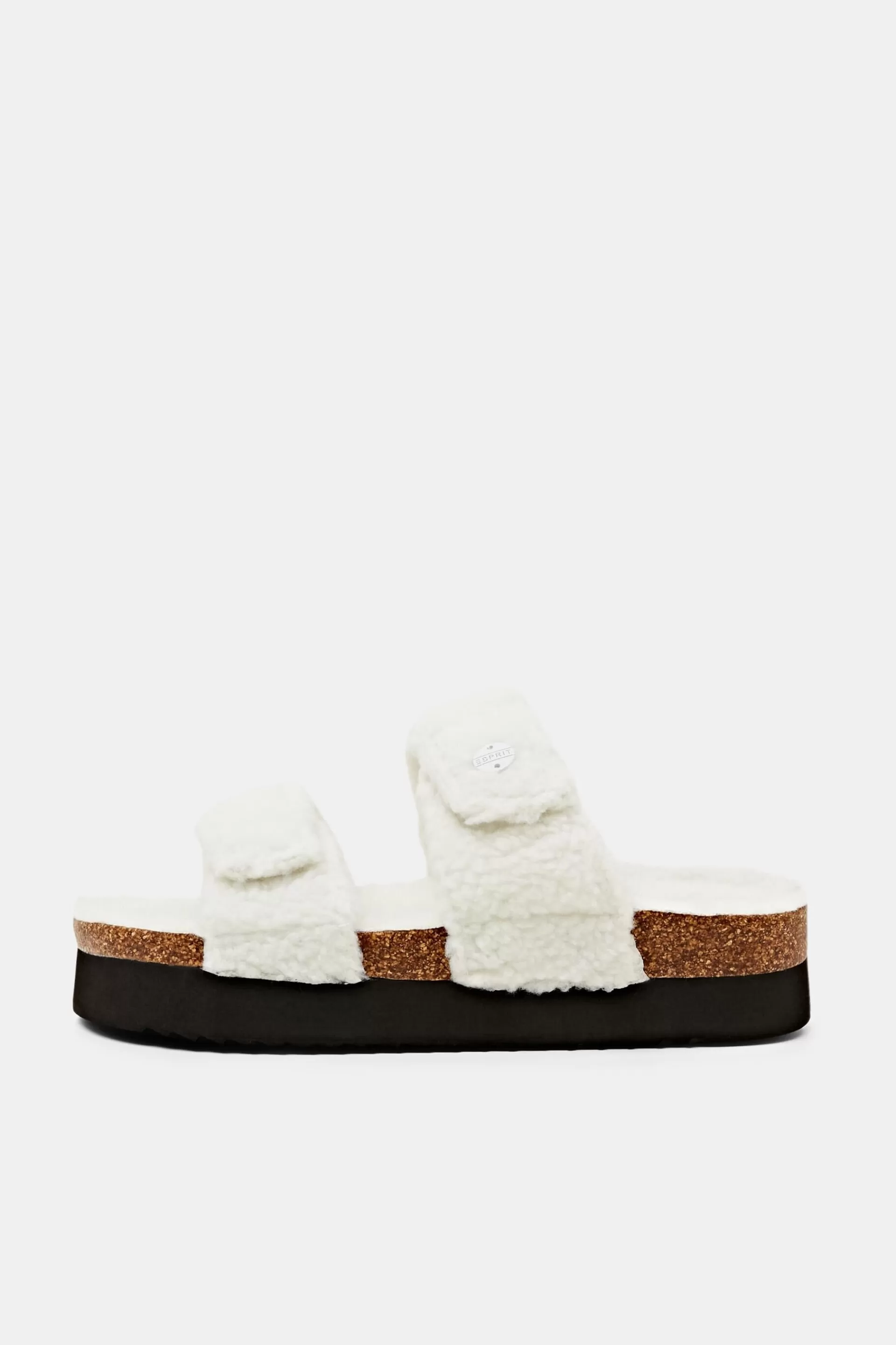 Webfellpantoletten mit Klettverschluss-ESPRIT Cheap