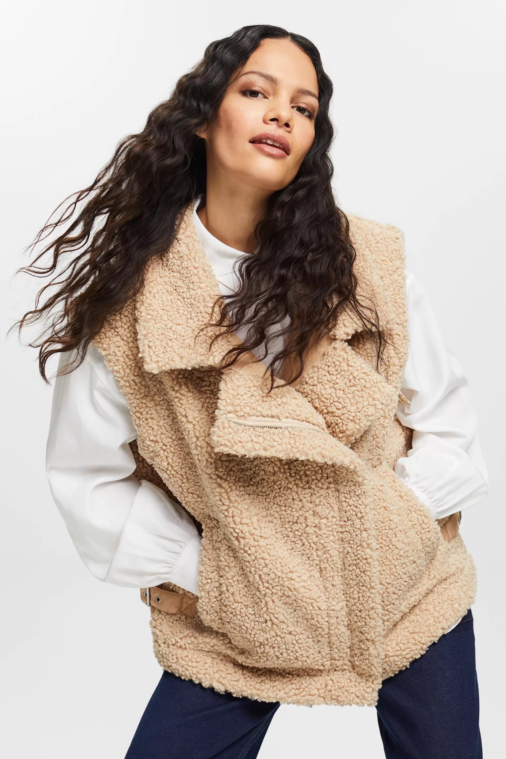 Weste aus Teddyfell-ESPRIT Store