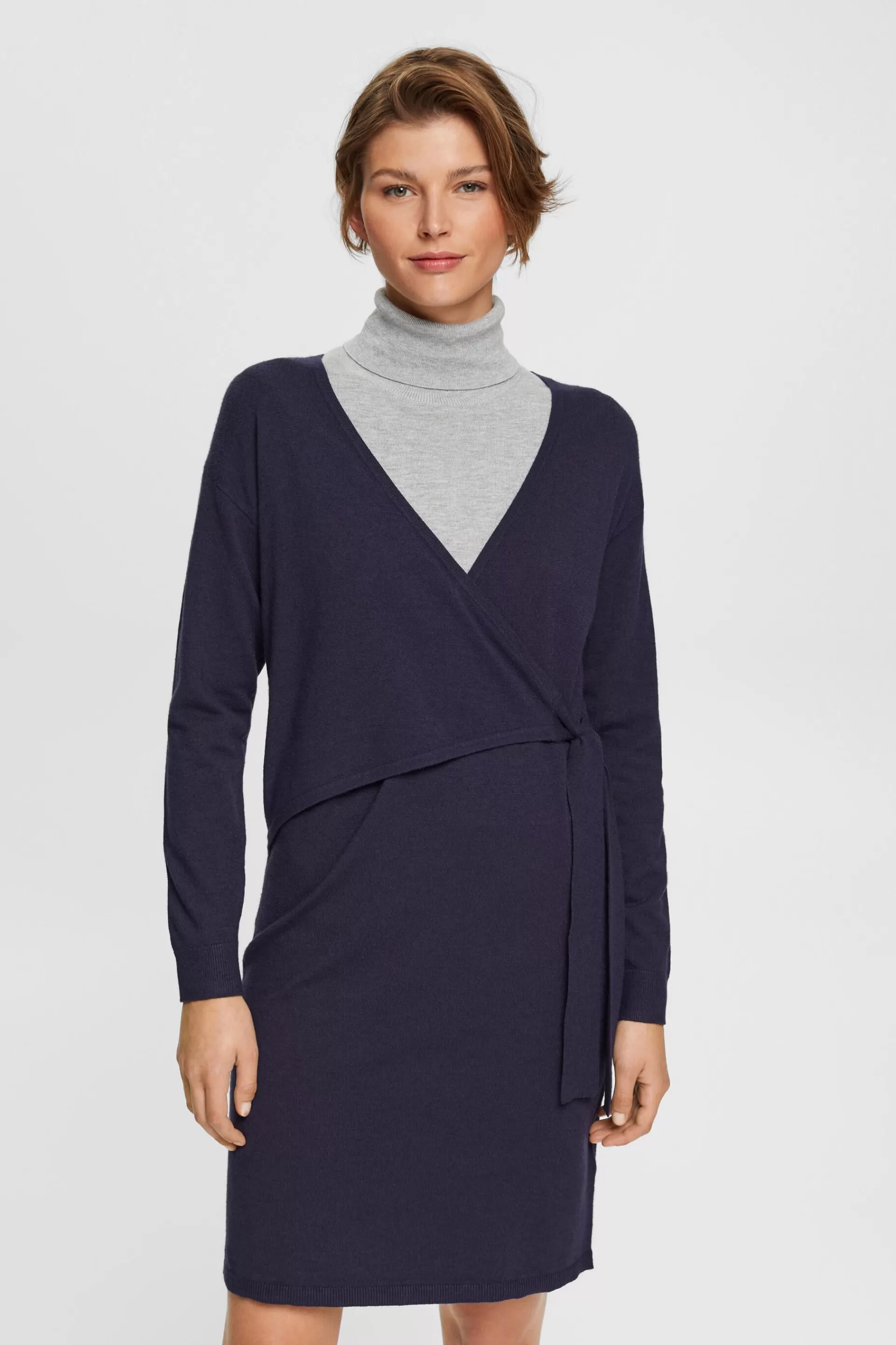 Wickelkleid aus Strick-ESPRIT New