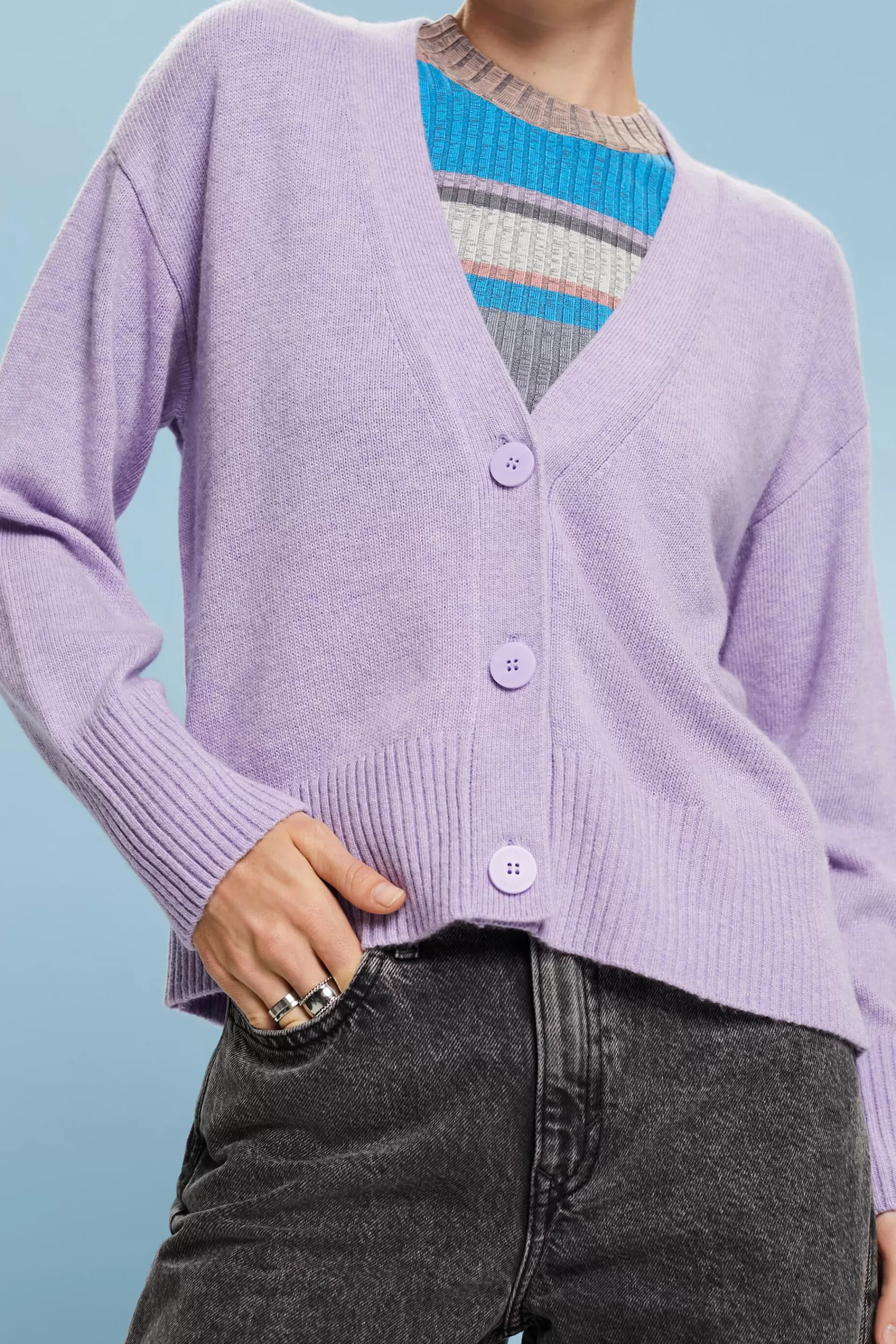 Wollcardigan mit V-Ausschnitt-ESPRIT Best Sale