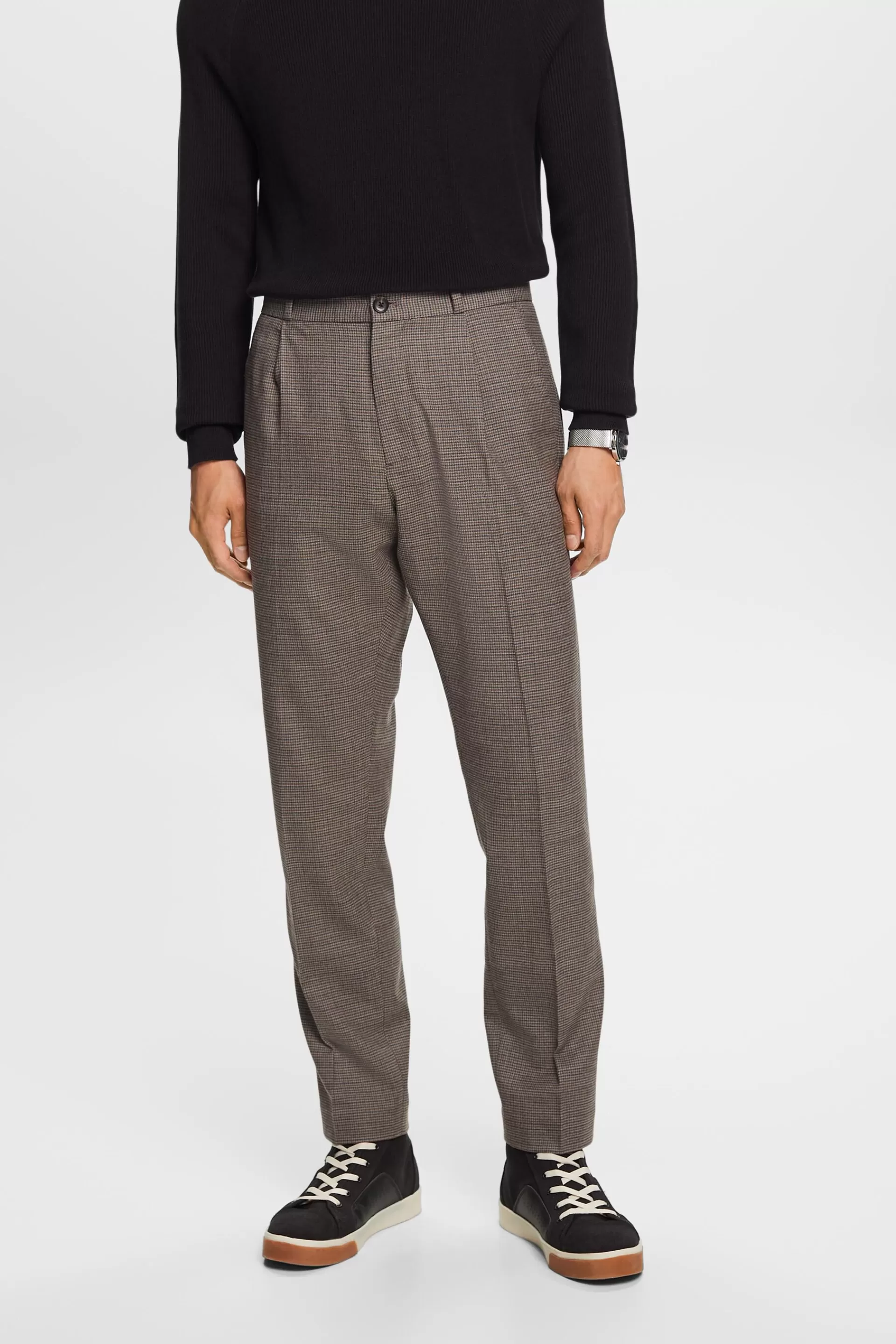 Wollhose mit Hahnentrittmuster-ESPRIT Cheap