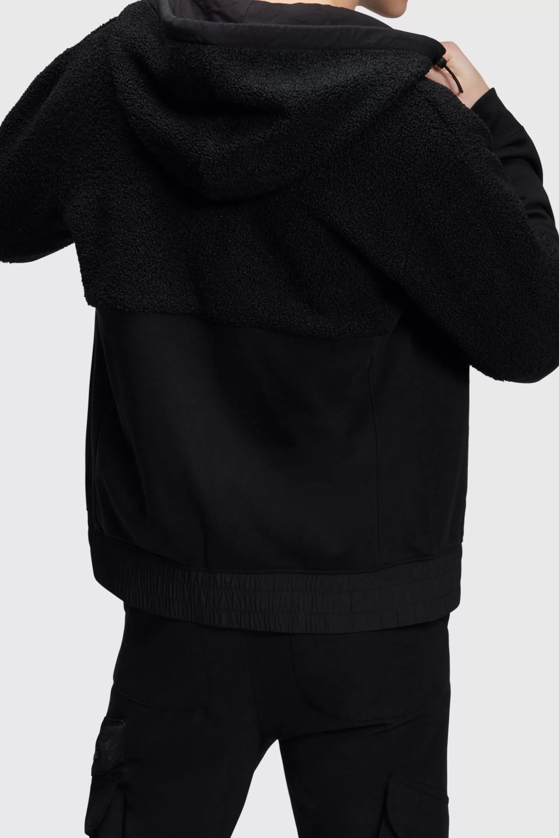 Zip-Hoodie aus Materialmix-ESPRIT New