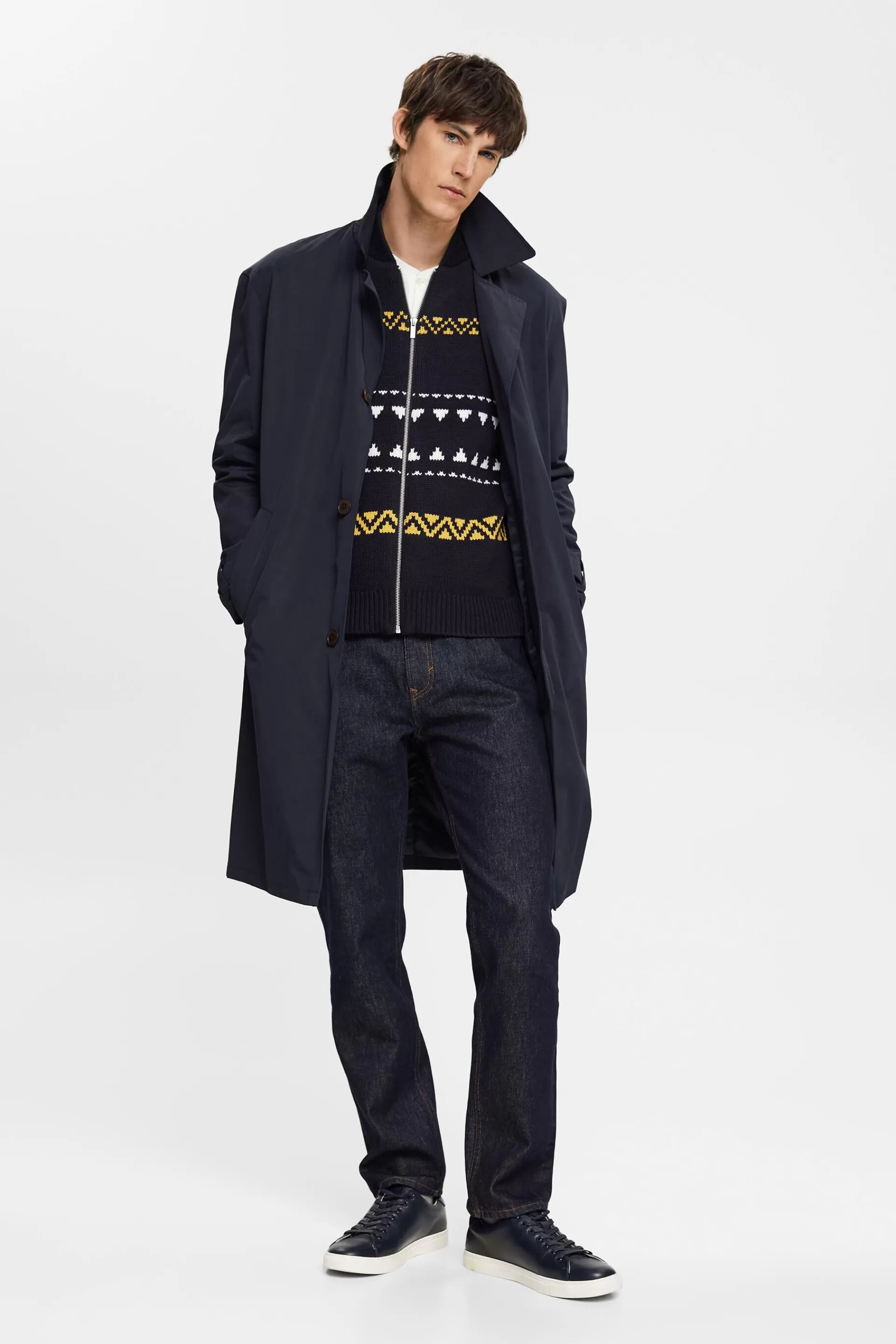 Zipper-Cardigan in Jacquardstrick-ESPRIT Store
