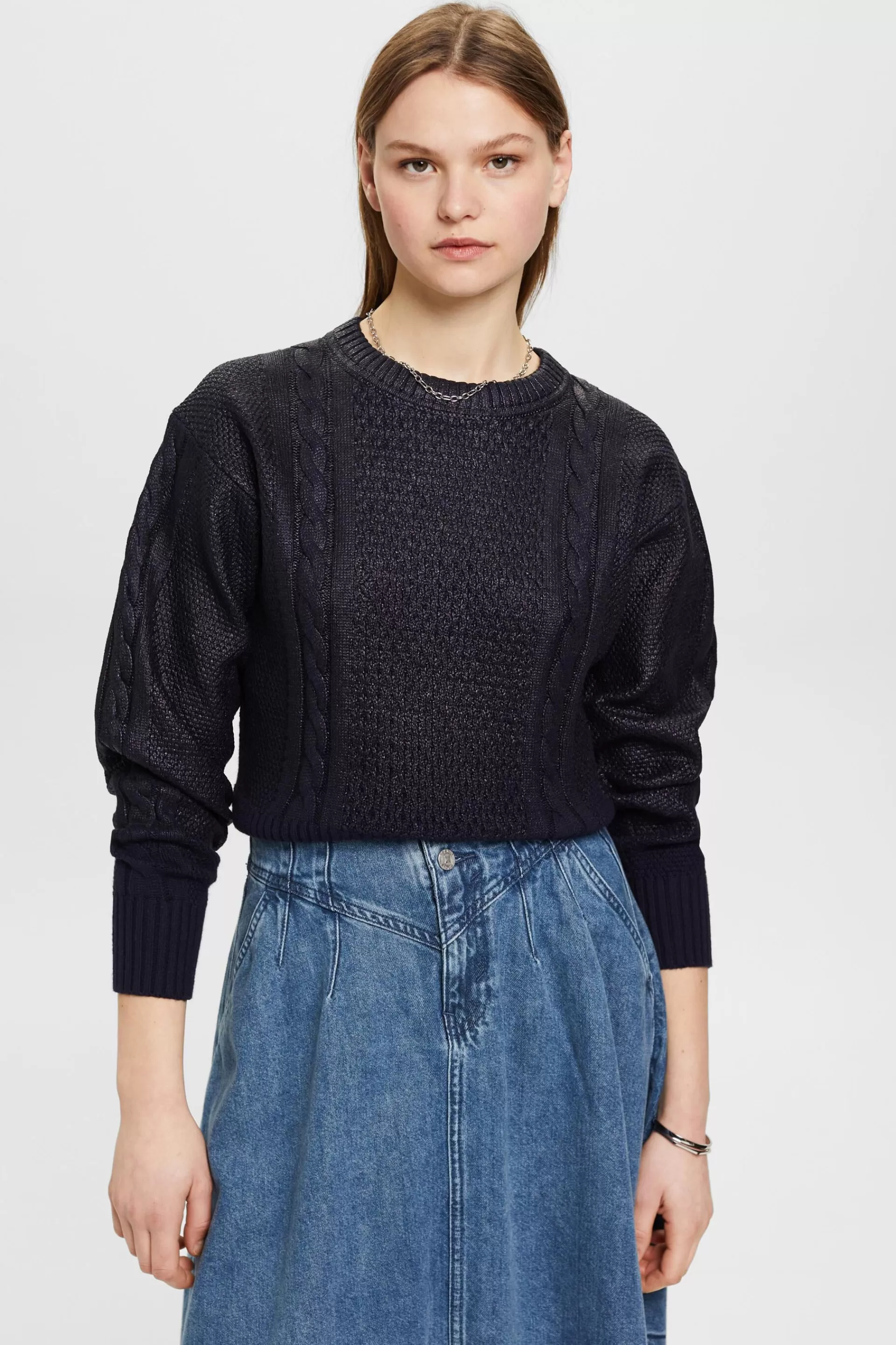 Zopfpullover im Metallic-Look-ESPRIT Flash Sale