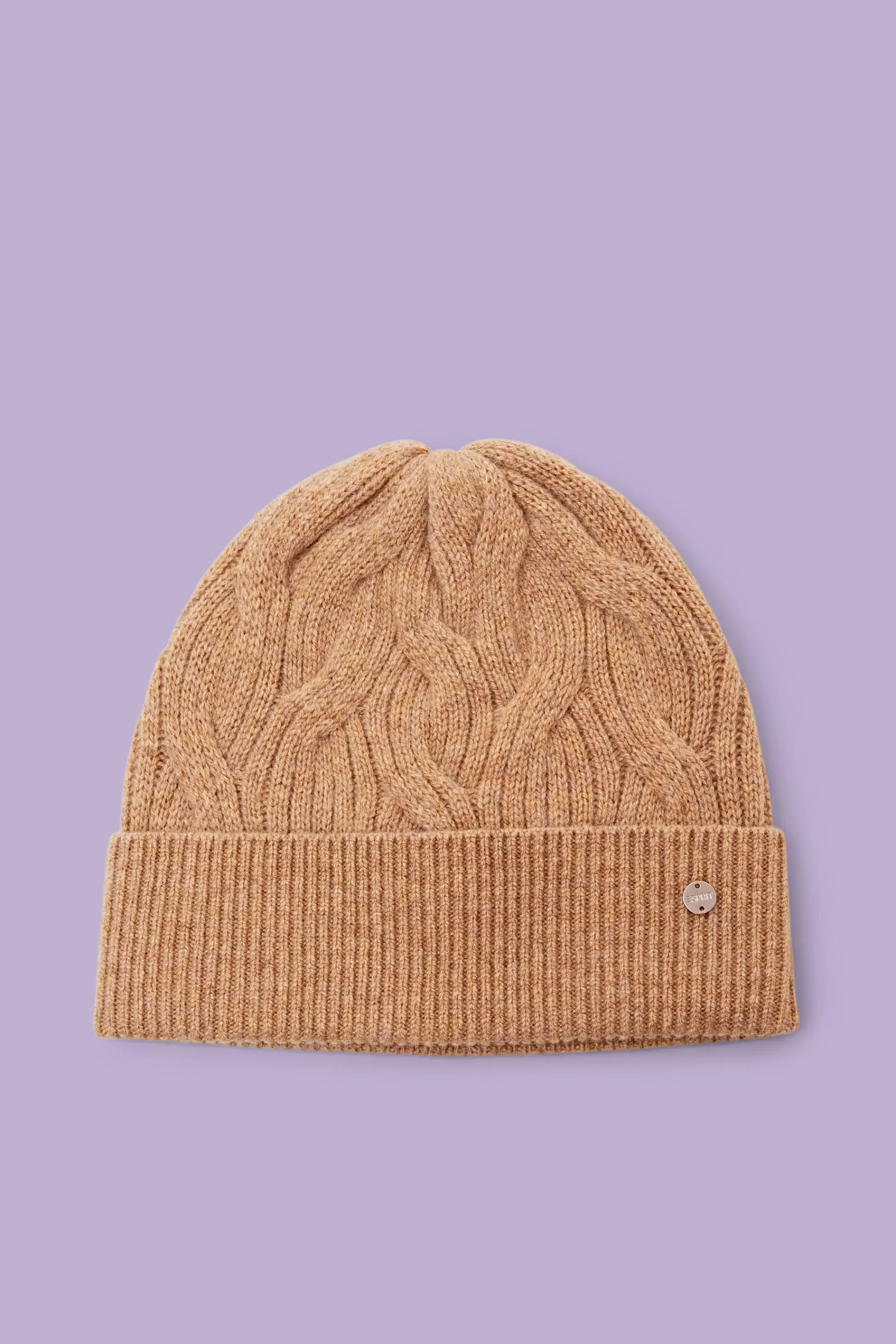 Zopfstrick-Beanie aus Wolle und Kaschmir-ESPRIT Cheap