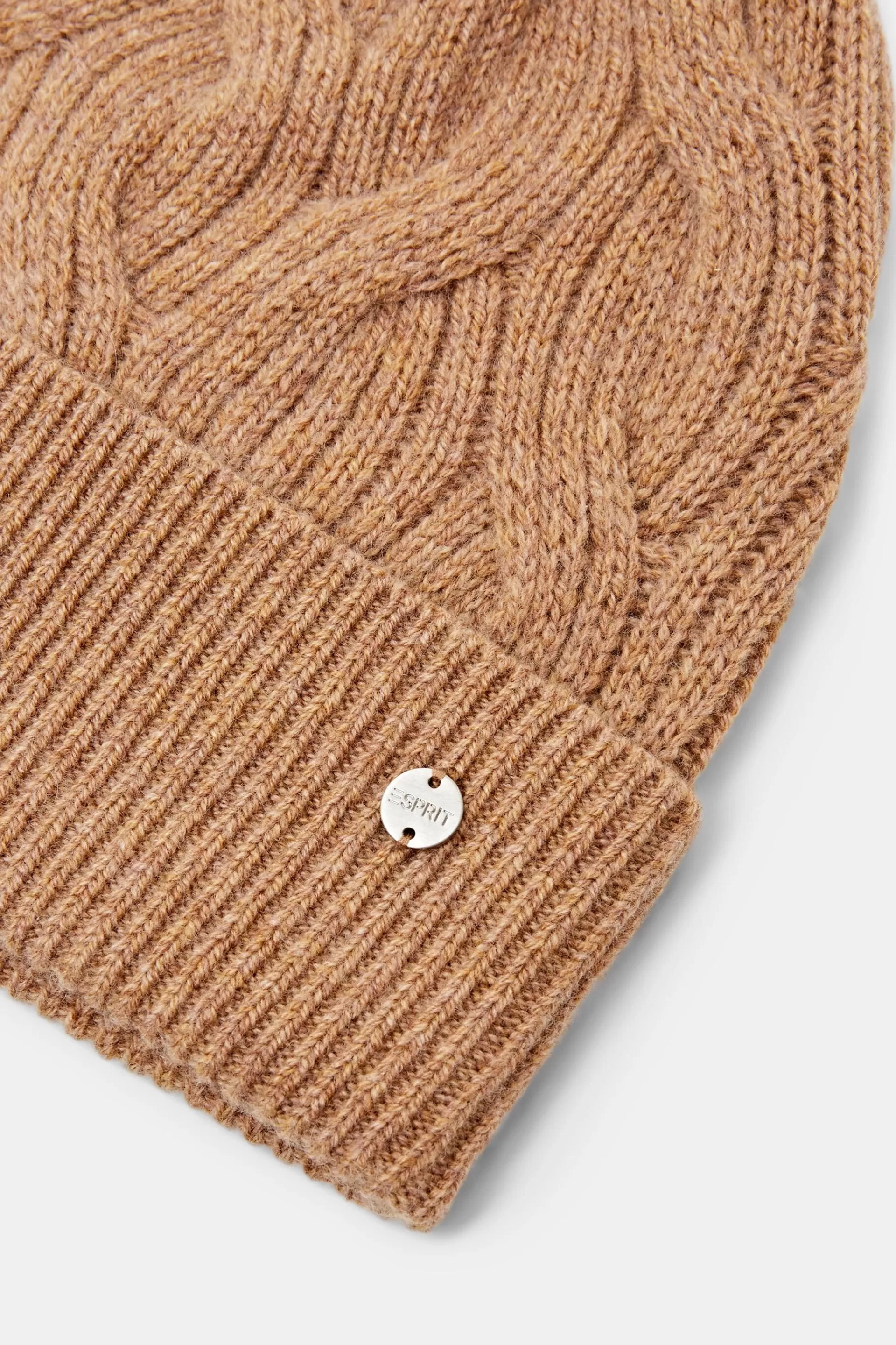 Zopfstrick-Beanie aus Wolle und Kaschmir-ESPRIT Cheap