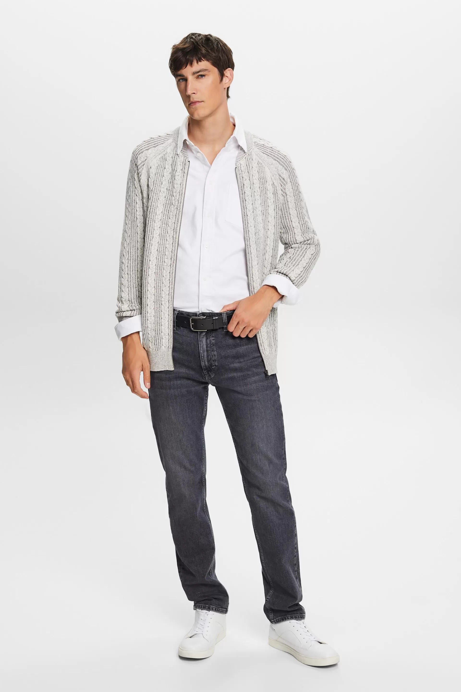 Zopfstrick-Cardigan mit Reißverschluss-ESPRIT Cheap