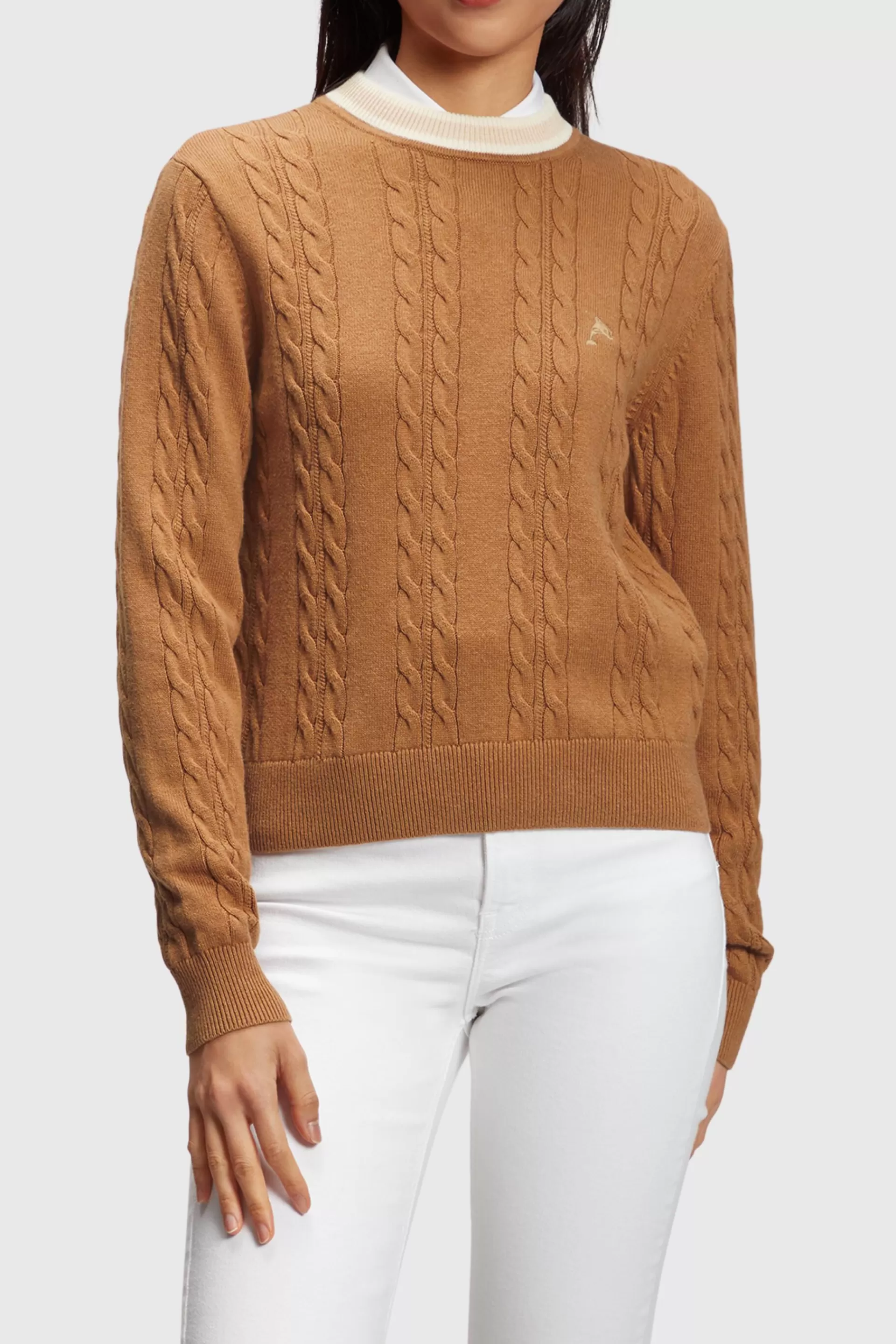Zopfstrickpullover mit Delfin-Logo-ESPRIT Flash Sale