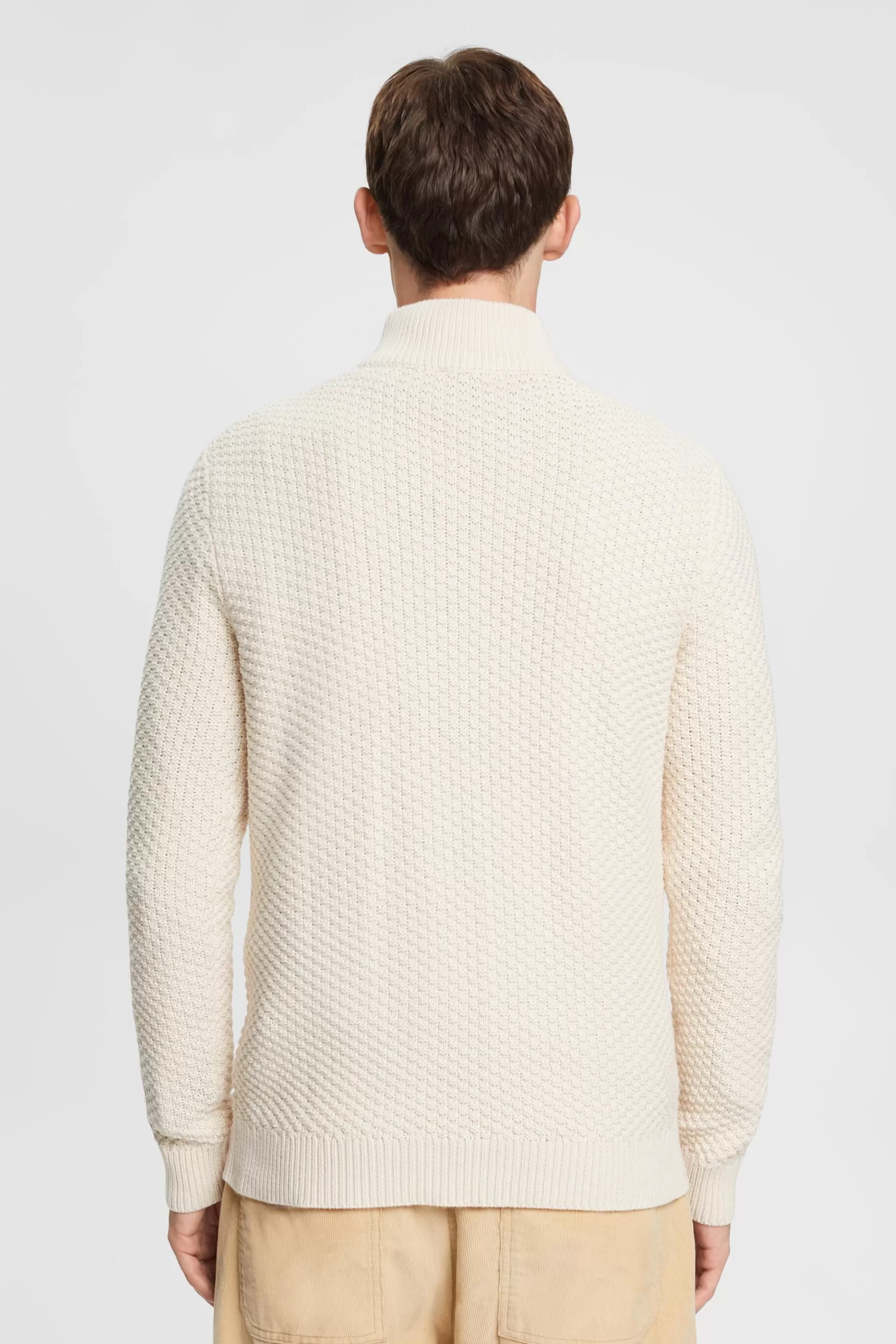 Zopfstrickpullover mit kurzem Reißverschluss-ESPRIT Discount