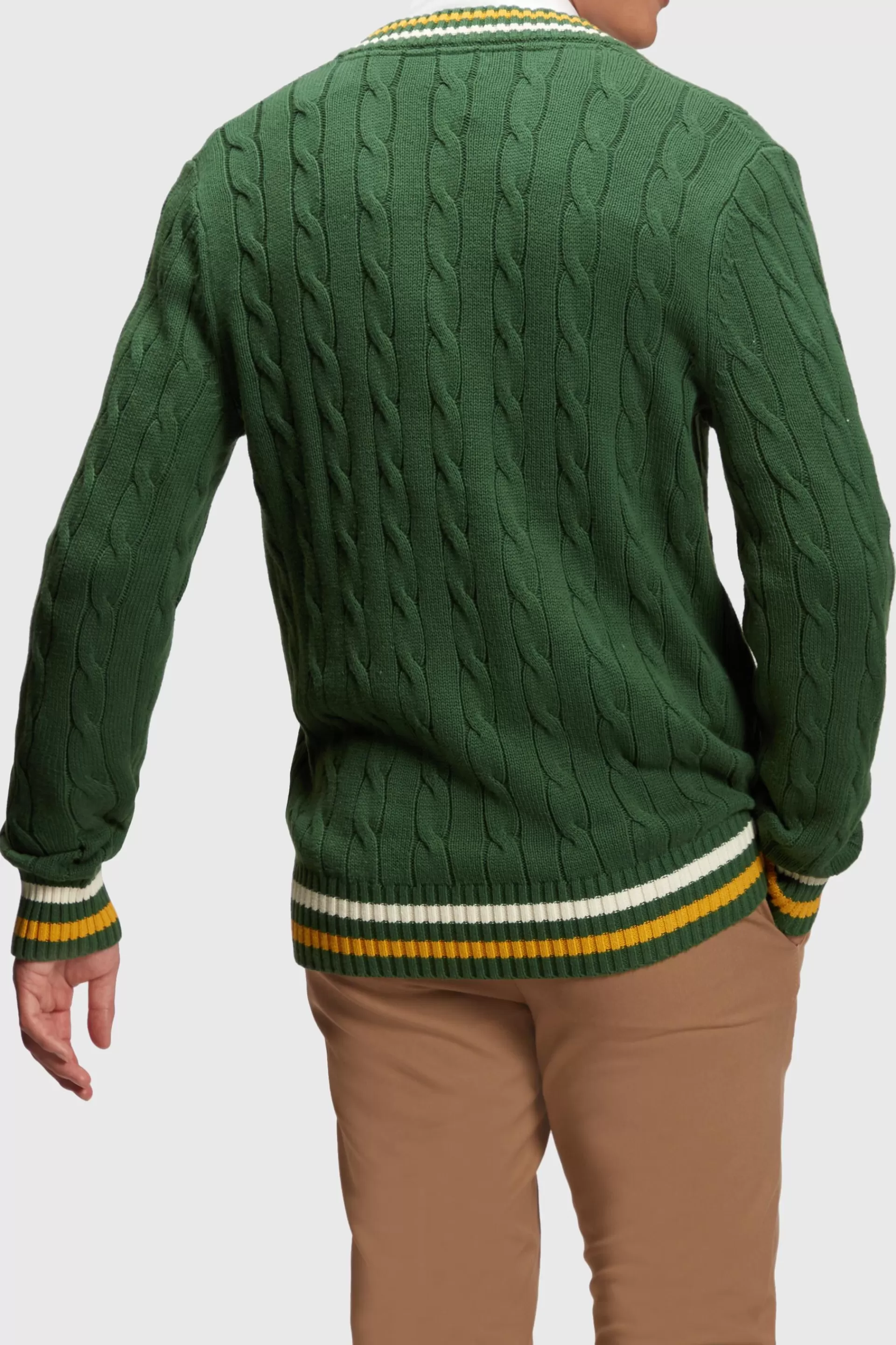 Zopfstrickpullover mit Logo-Patch-ESPRIT New