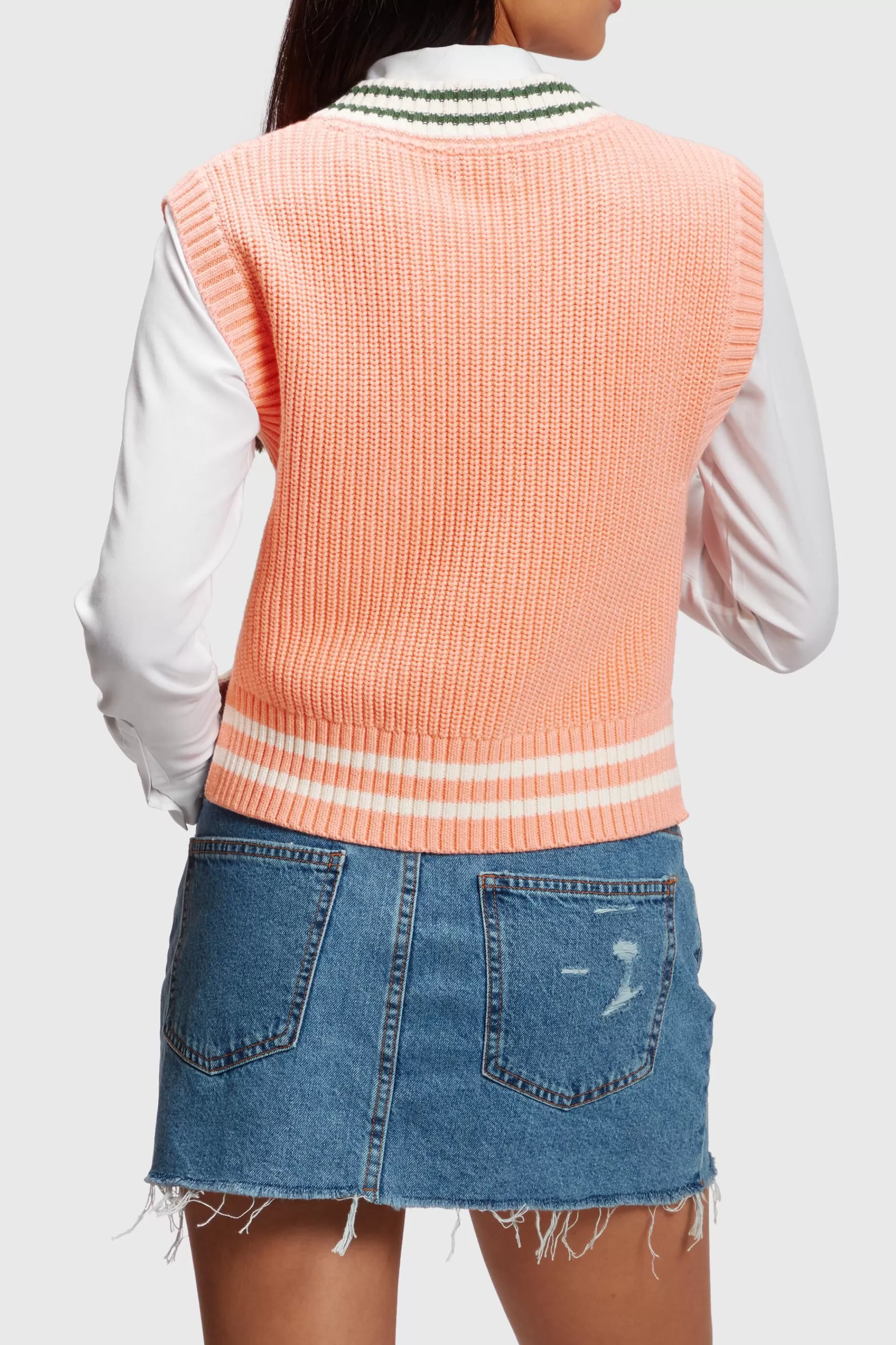 Zopfstrickweste mit Delfin-Logo-ESPRIT Online