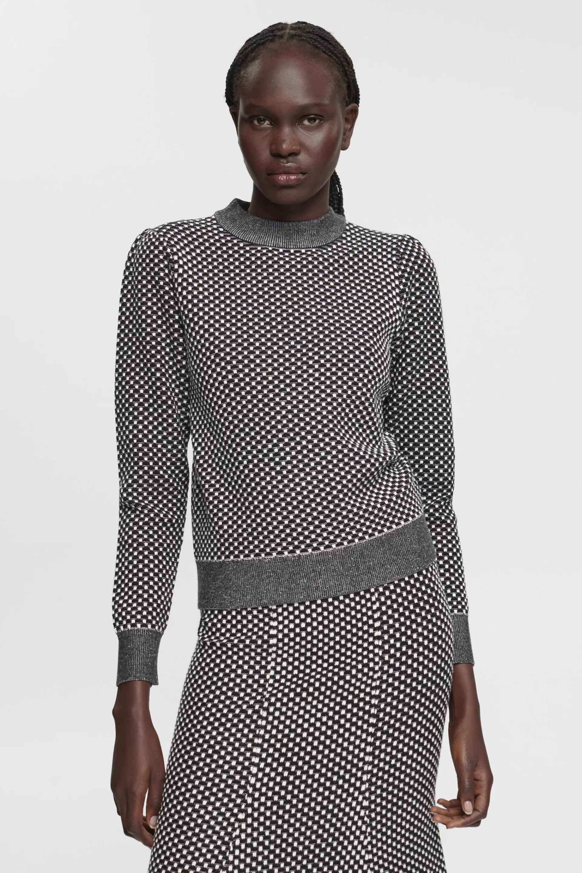 Zweifarbiger Strickpullover, LENZING™ ECOVERO™-ESPRIT Clearance