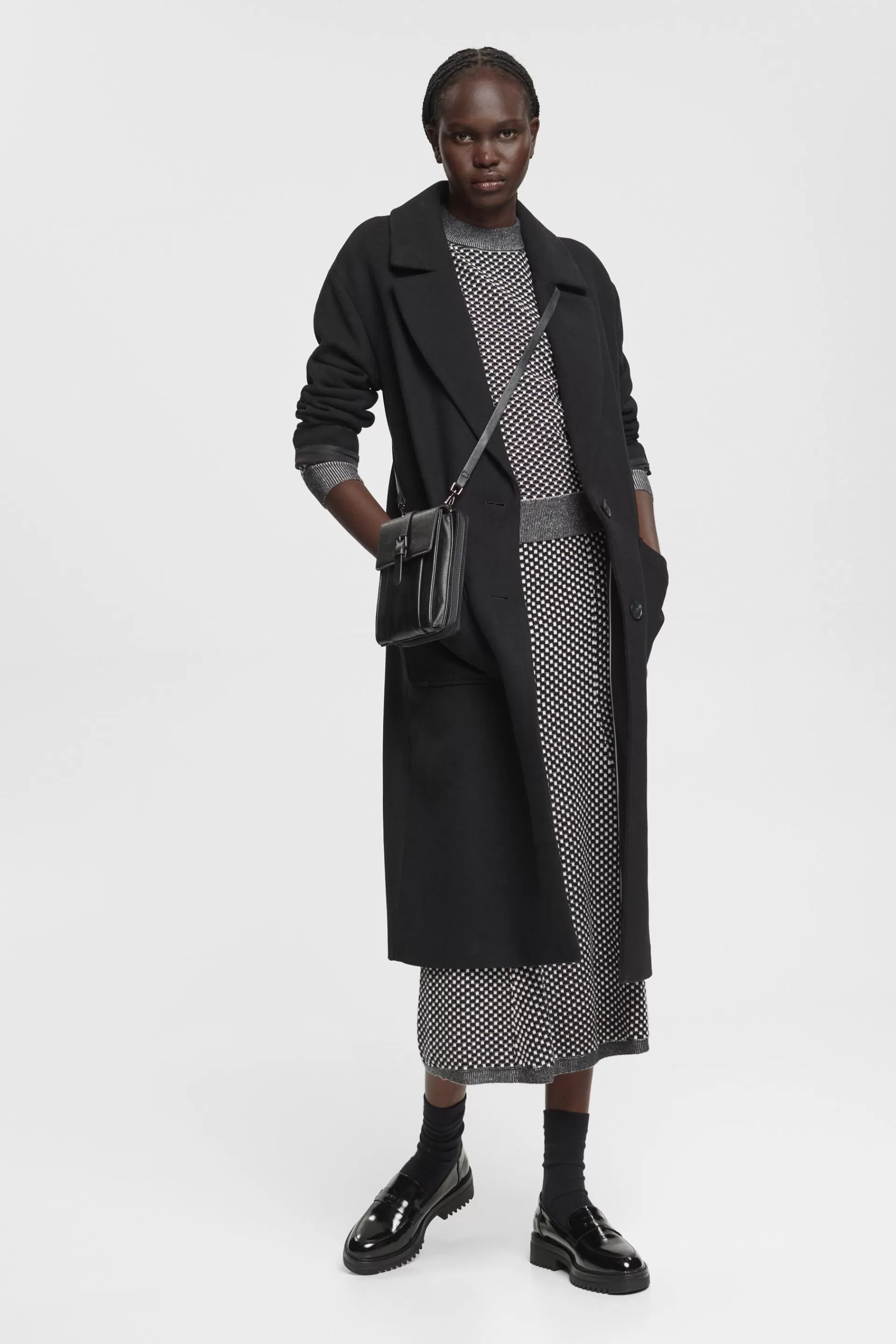 Zweifarbiger Strickpullover, LENZING™ ECOVERO™-ESPRIT Clearance
