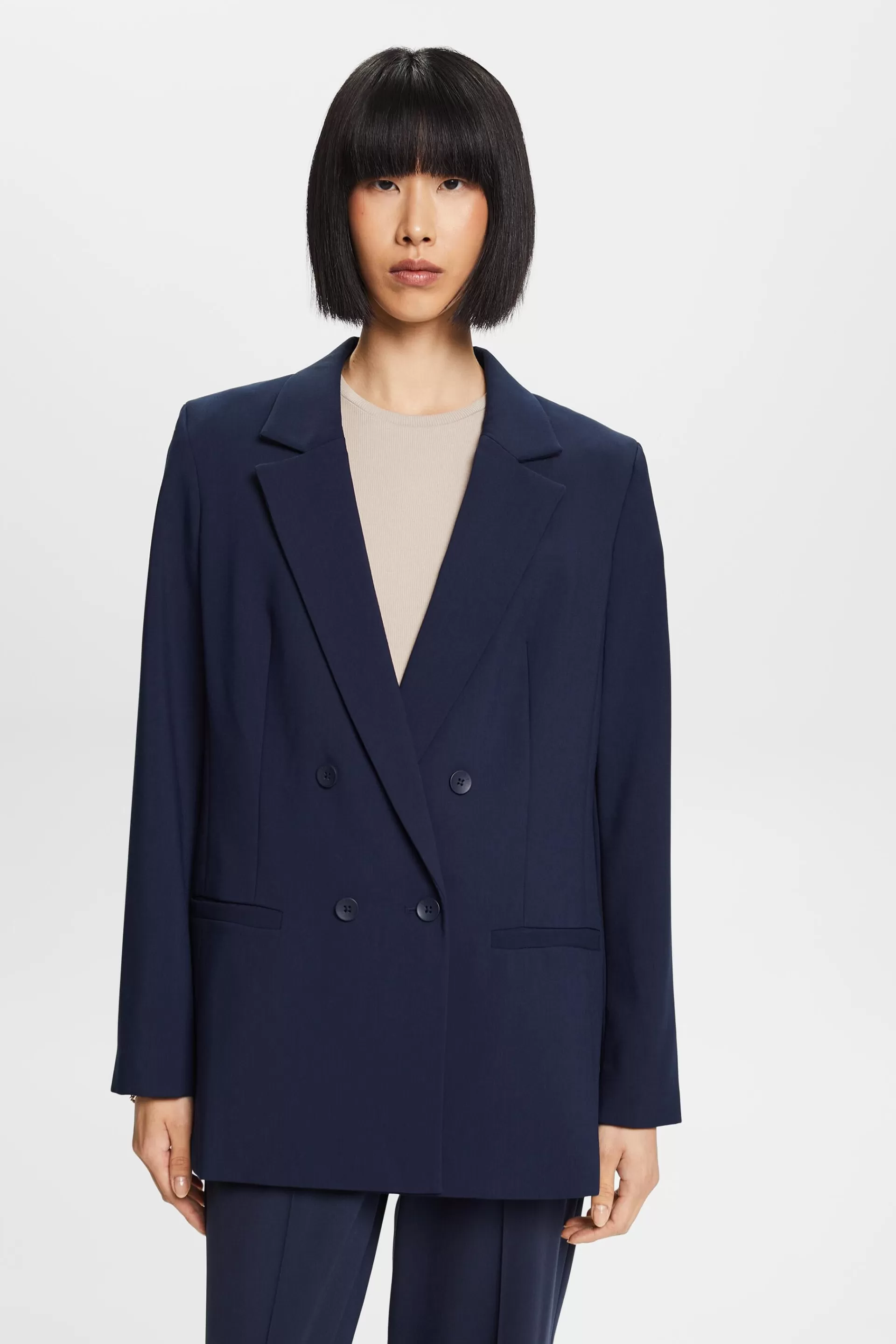 Zweireihiger Blazer in lockerer Passform-ESPRIT Cheap