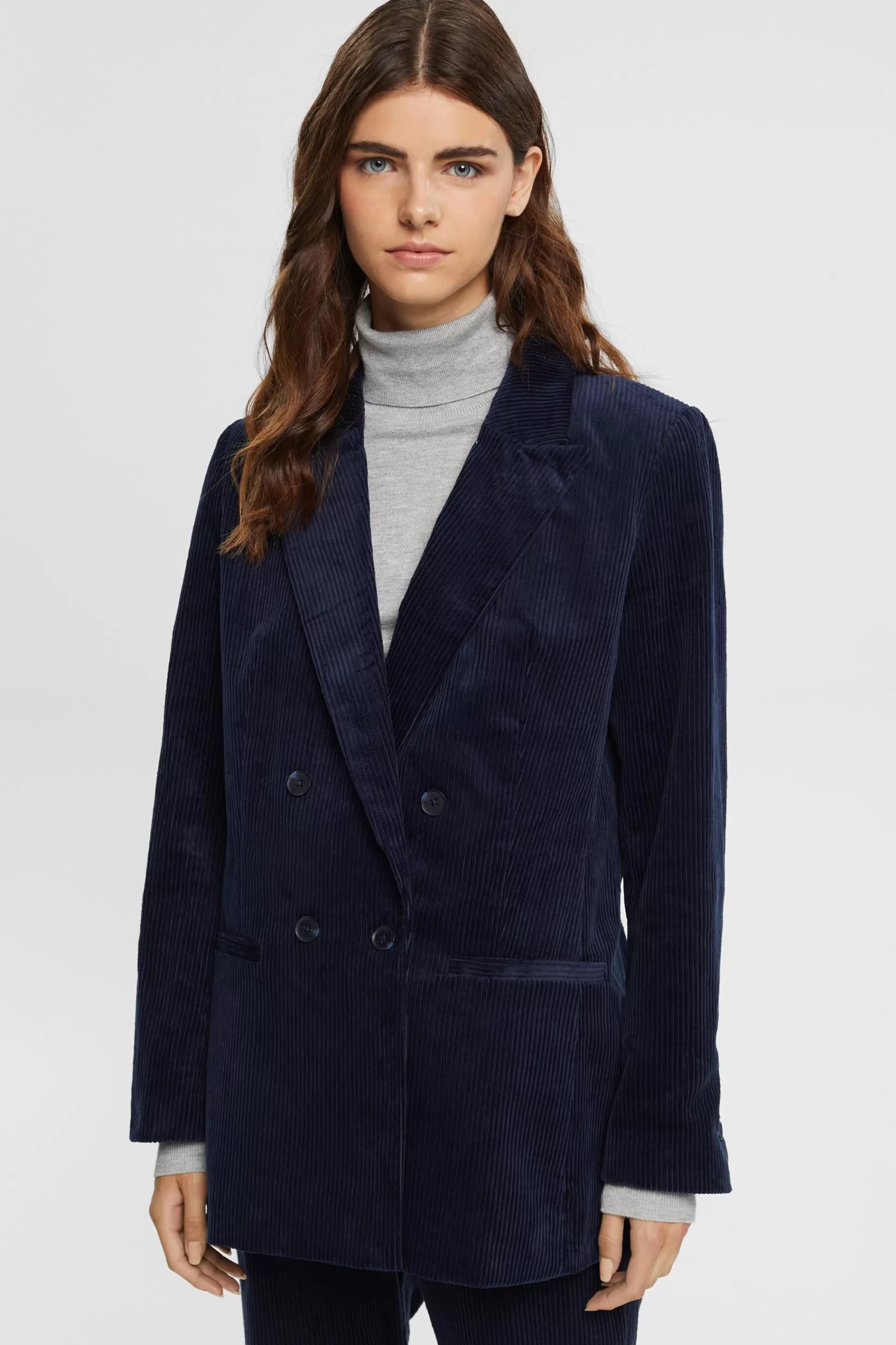 Zweireihiger CORD-Blazer im Mix-and-Match-Stil-ESPRIT Discount